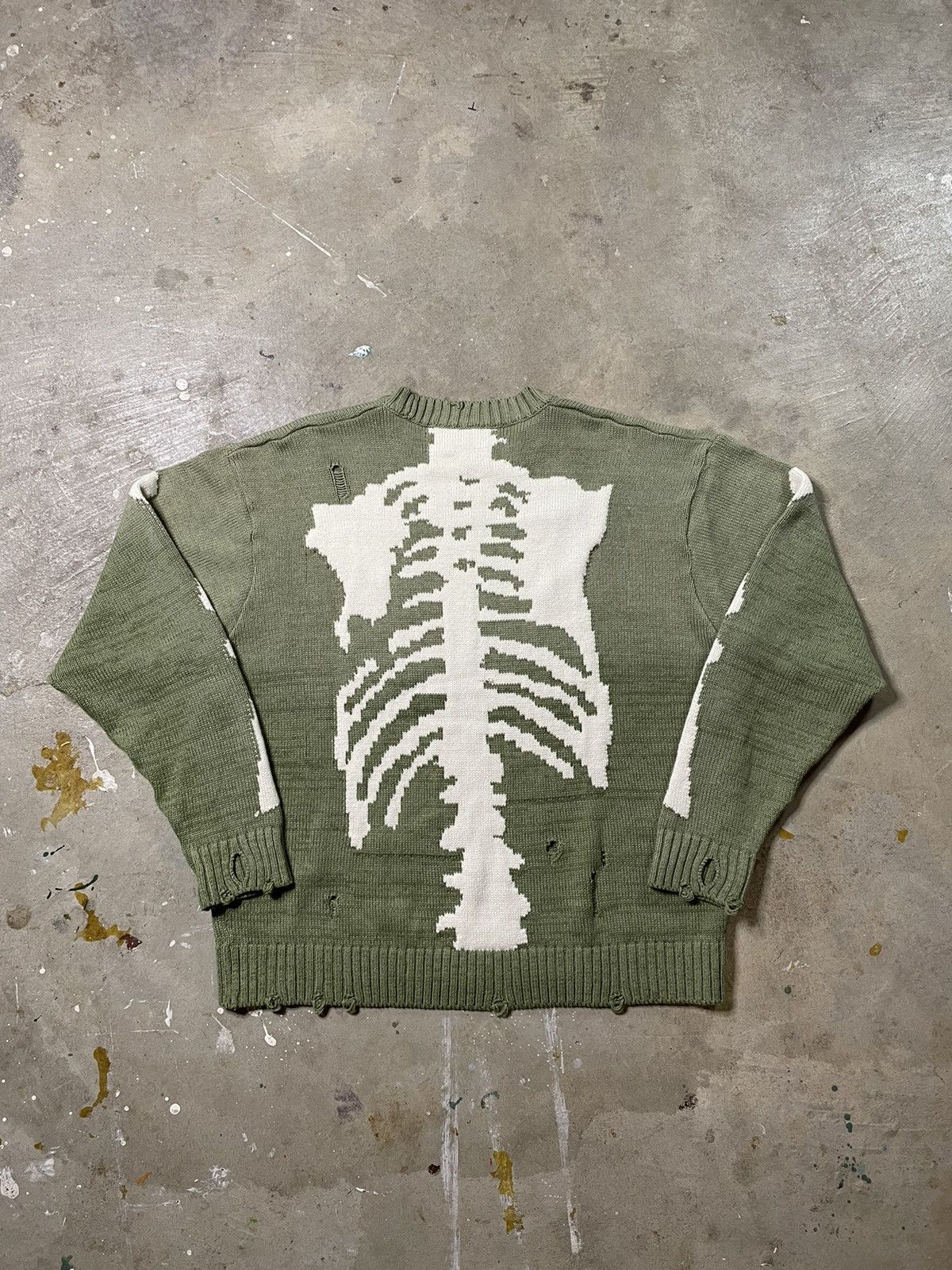 Kapital Kapital 5G Cotton Knit Skeleton Bone Distressed Sweater Grailed