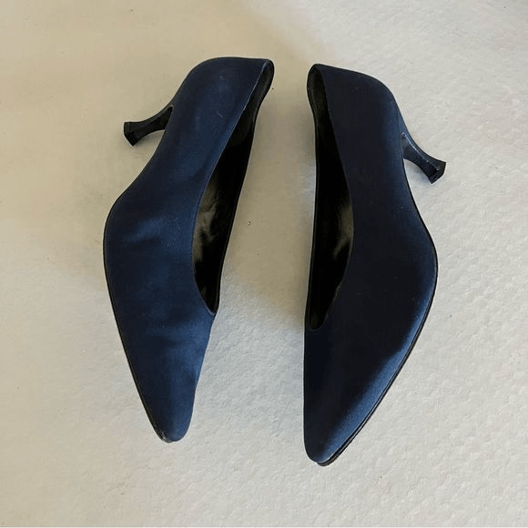 Stuart Weitzman × Vintage Stuart Weitzman Point Toe Wrapped Satin Heels Size US 12 / IT 42 - 4 Thumbnail