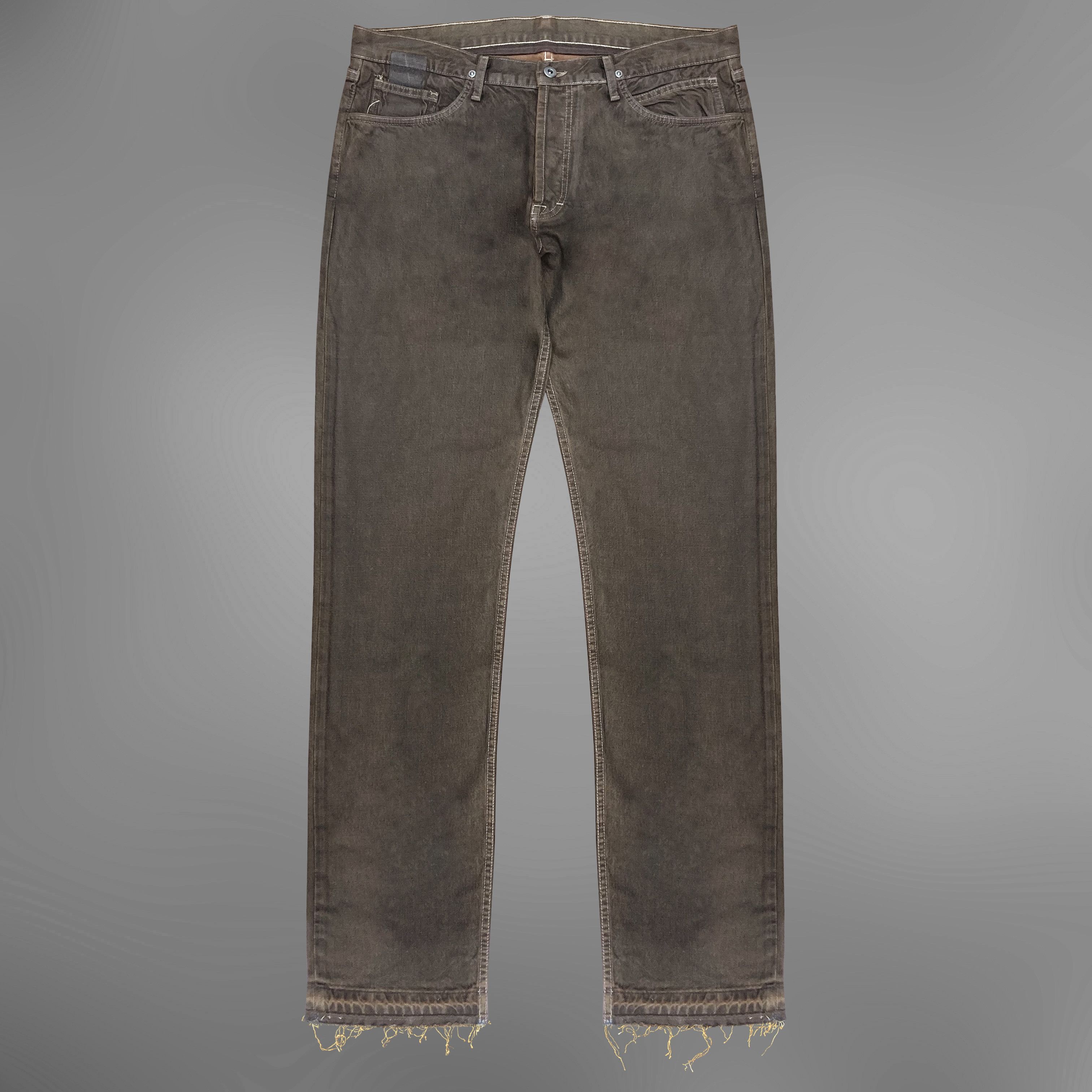 Rick Owens SLAB Dark Brown Wax Denim