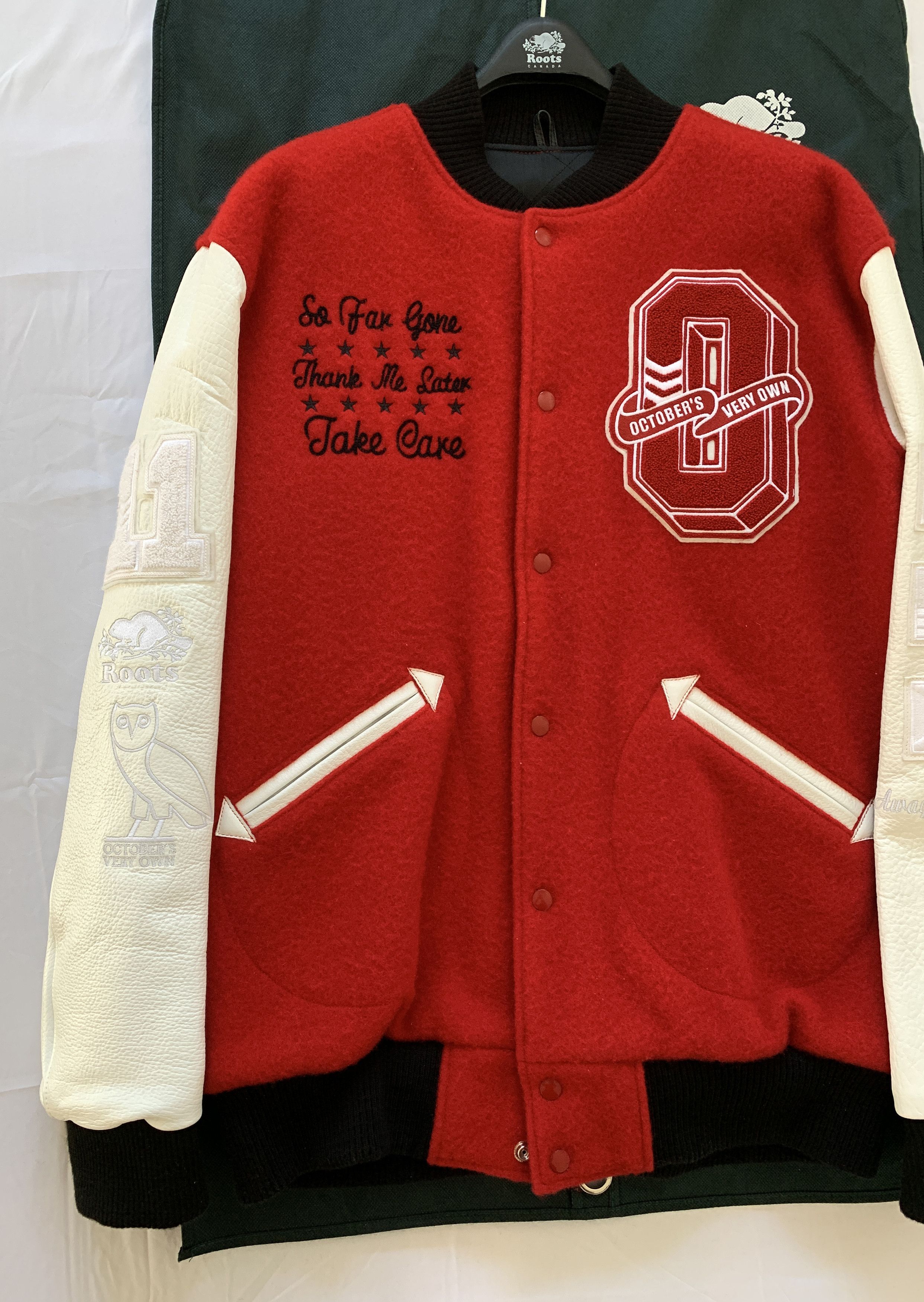 Drake 💥💎F&F💎💥🦉1/10 OVO Roots 2011 Varsity Jacket TAKE CARE Size US XL / EU 56 / 4 - 6 Thumbnail