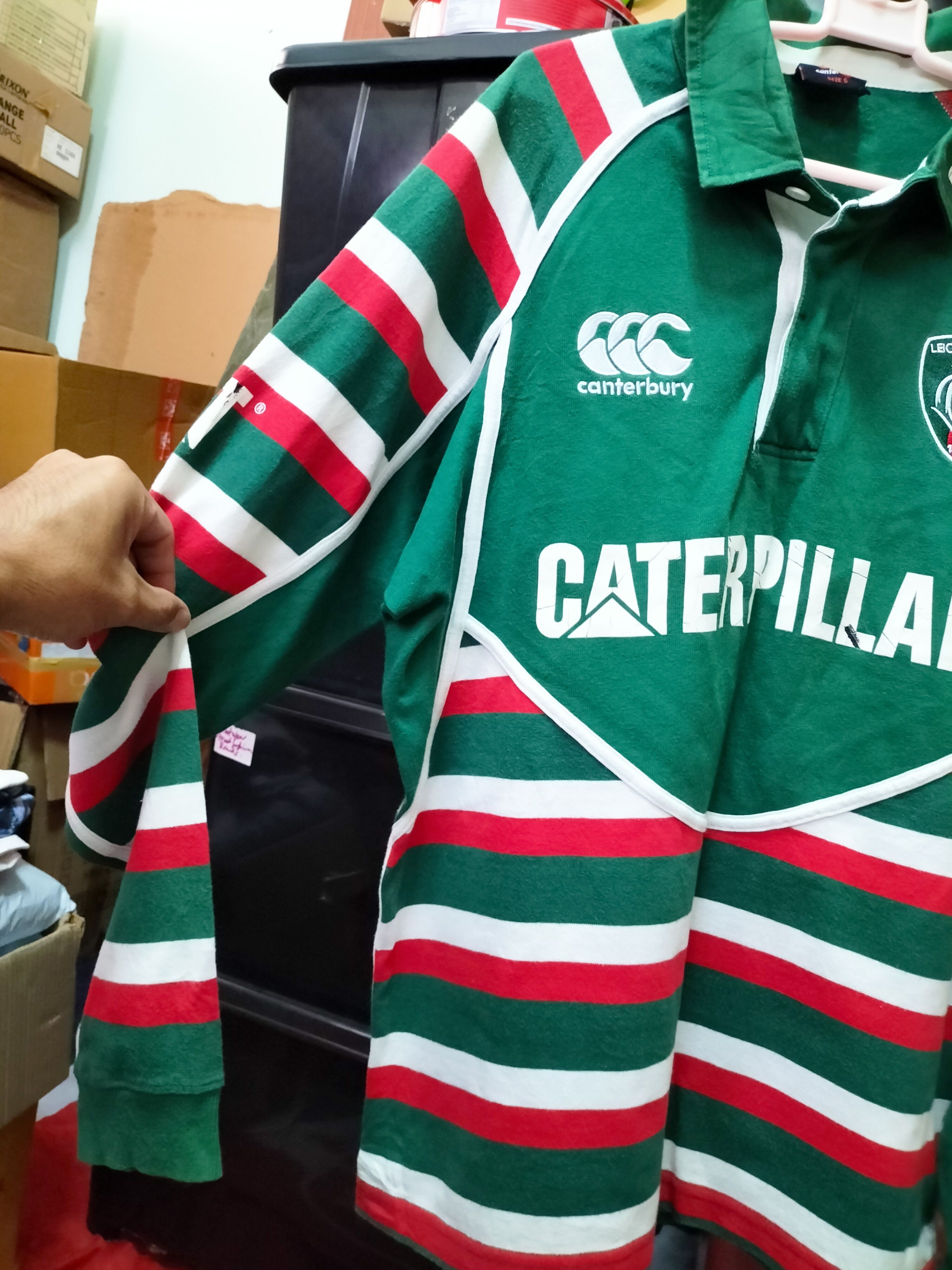 Canterbury of New Zealand × Caterpillar × Vintage Vintage 90s Leceister Tigers Rugby Canterbury Caterpillar Size US S / EU 44-46 / 1 - 8 Thumbnail