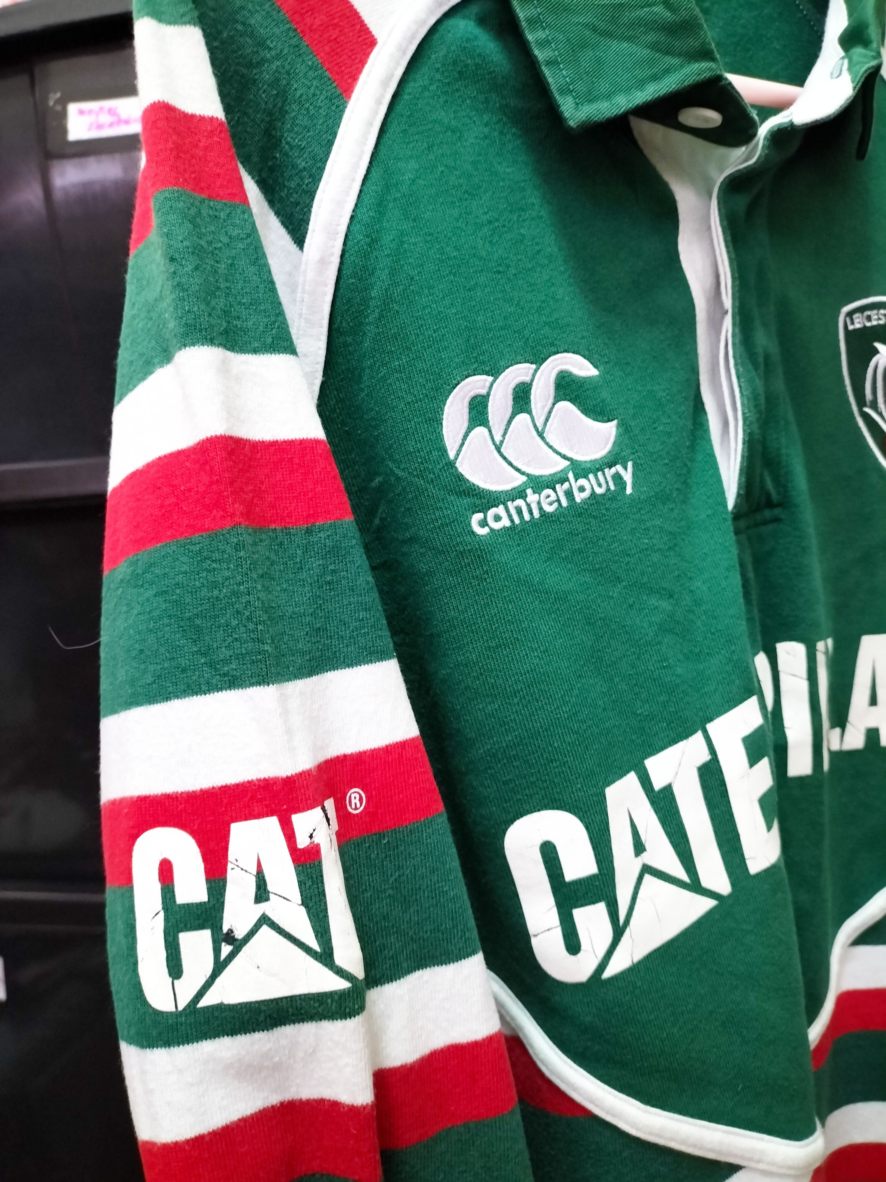 Canterbury of New Zealand × Caterpillar × Vintage Vintage 90s Leceister Tigers Rugby Canterbury Caterpillar Size US S / EU 44-46 / 1 - 5 Thumbnail