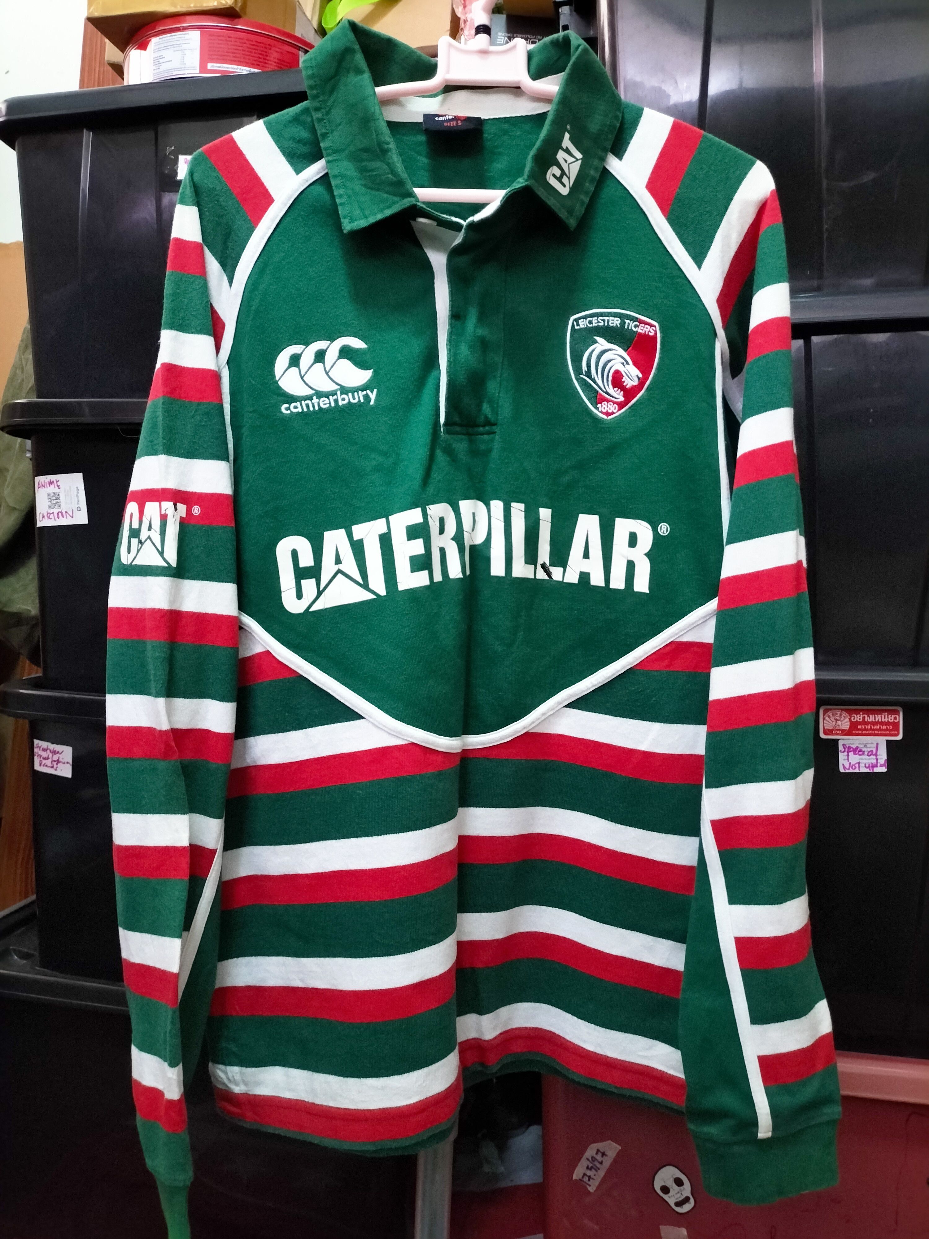 Canterbury of New Zealand × Caterpillar × Vintage Vintage 90s Leceister Tigers Rugby Canterbury Caterpillar Size US S / EU 44-46 / 1 - 1 Thumbnail