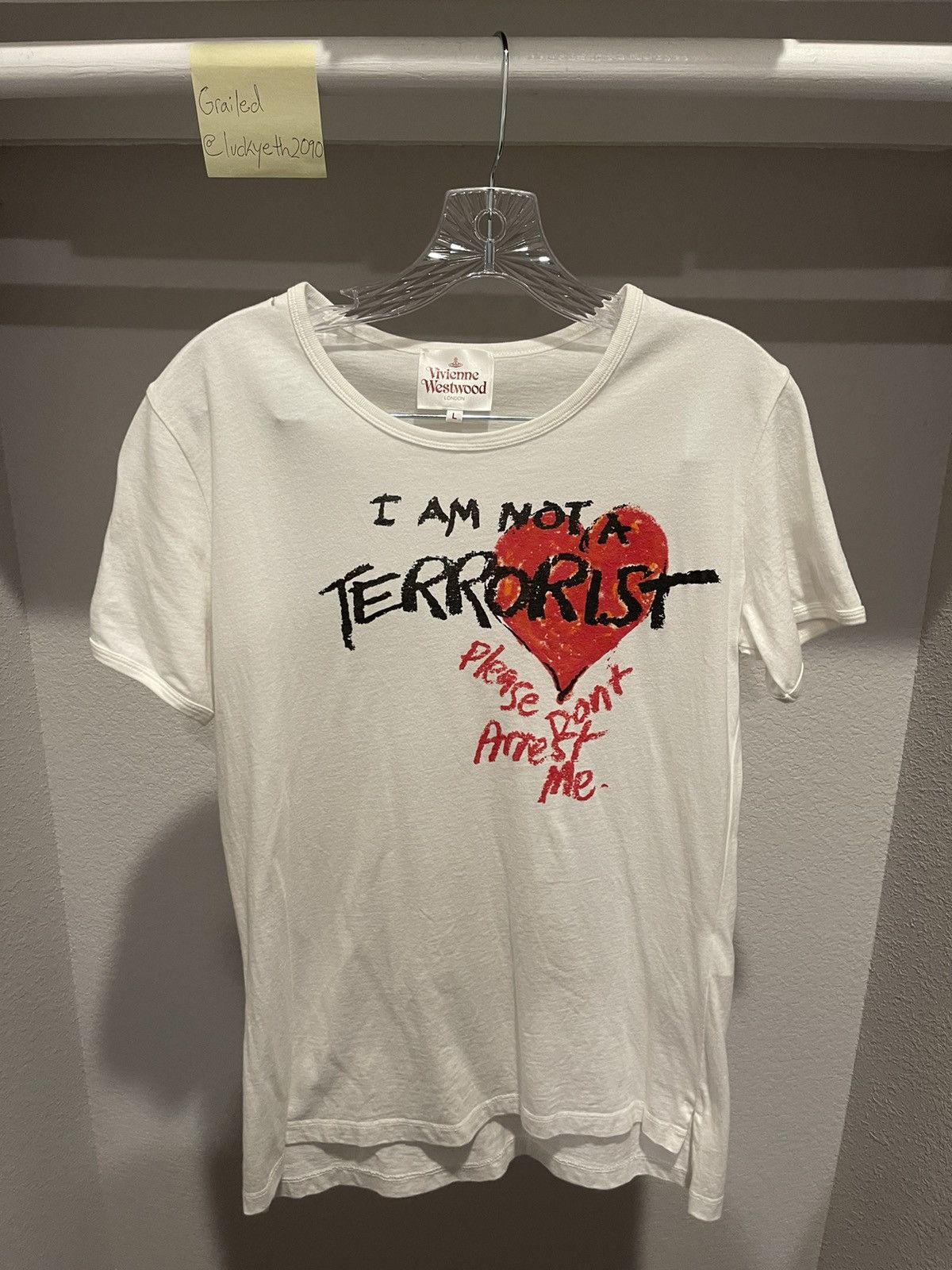 Vivienne Westwood☆ I am not a terrorist Vivienne Westwood T-Shirt, Size L
