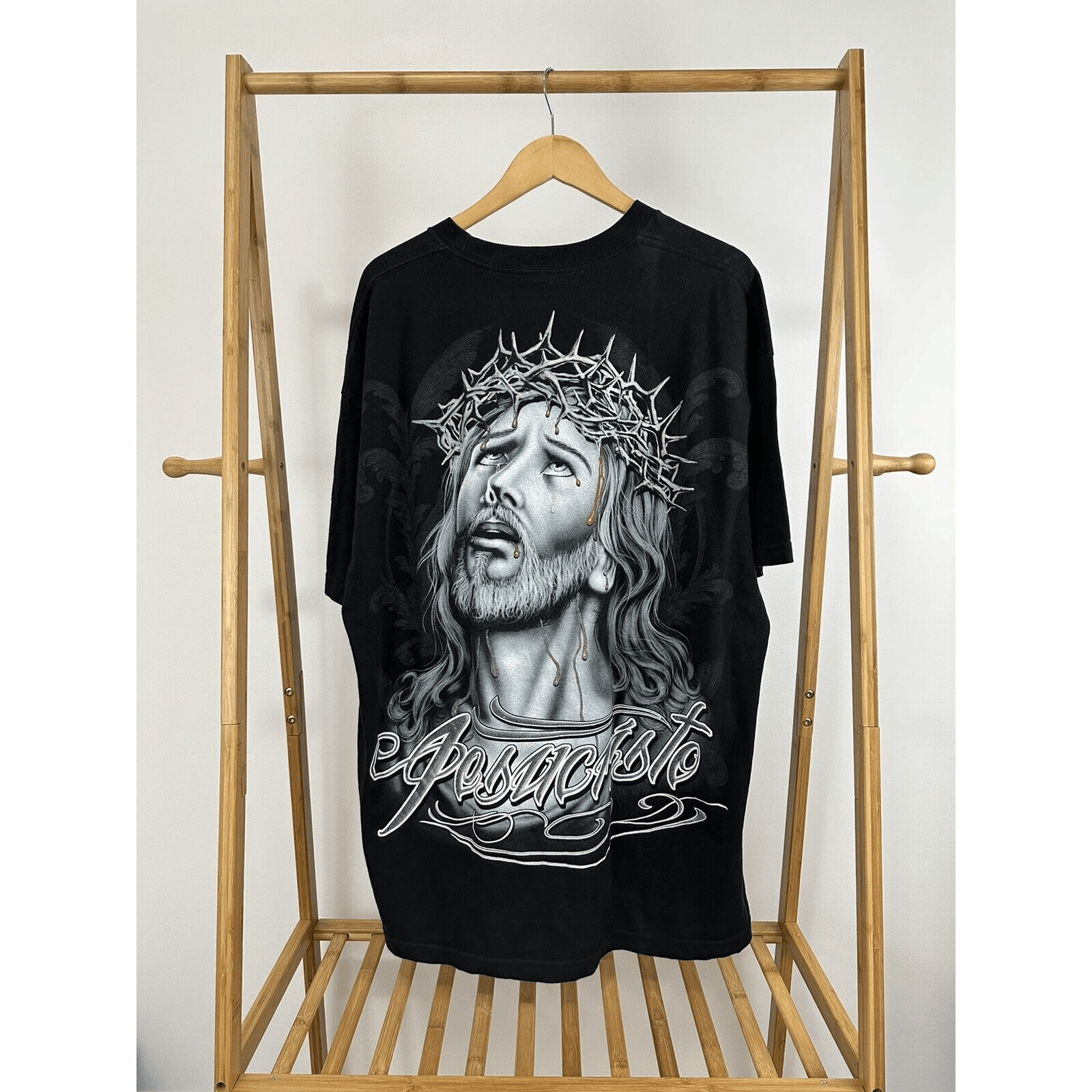 VTG Jesuscristo Jesus Crown Thorns Blood Rap Tee T-Shirt 2XL