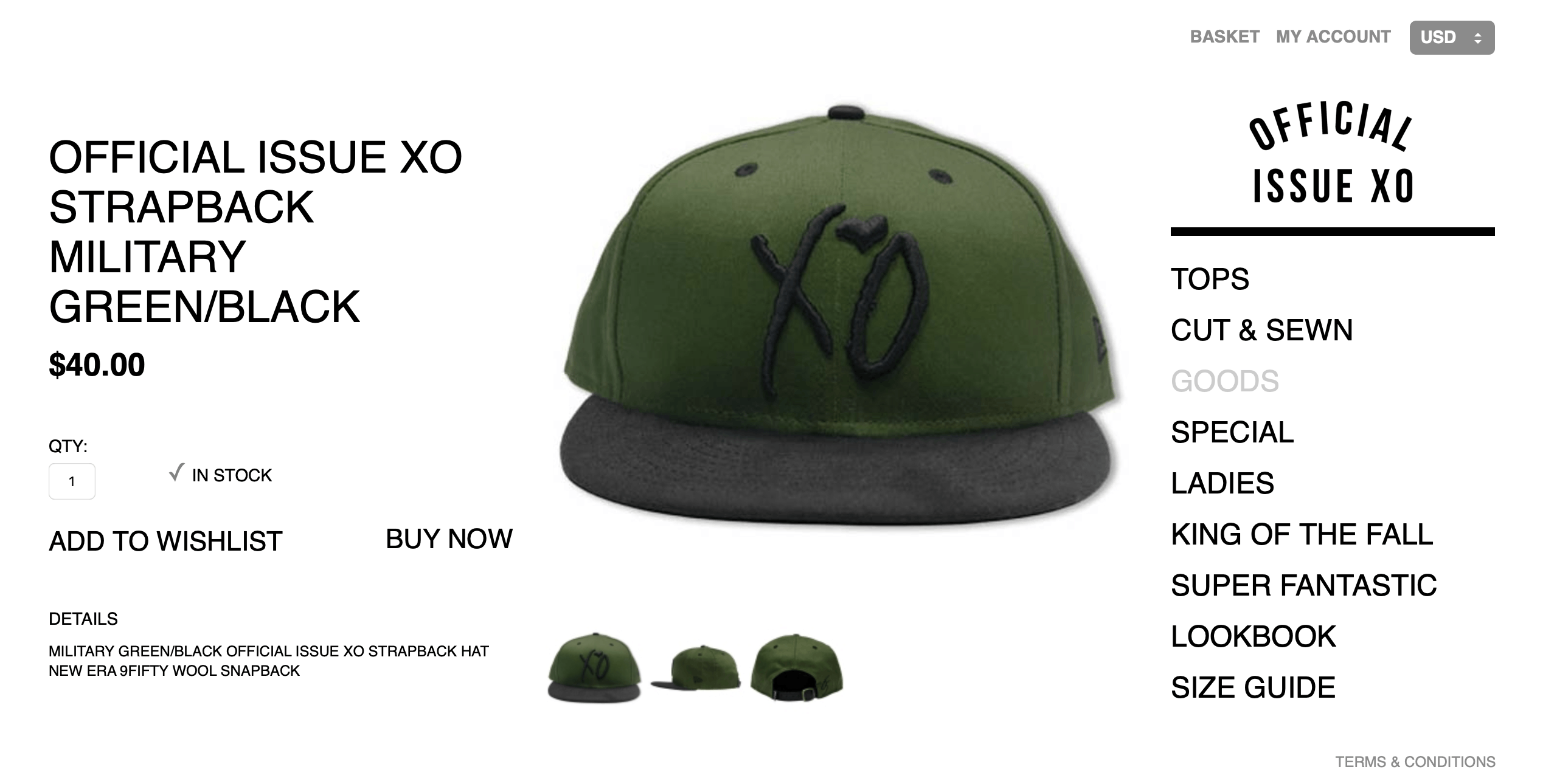 New Era THE WEEKND Official Issue 65 XO OLIVE GREEN SNAPBACK HAT Size ONE SIZE - 3 Thumbnail