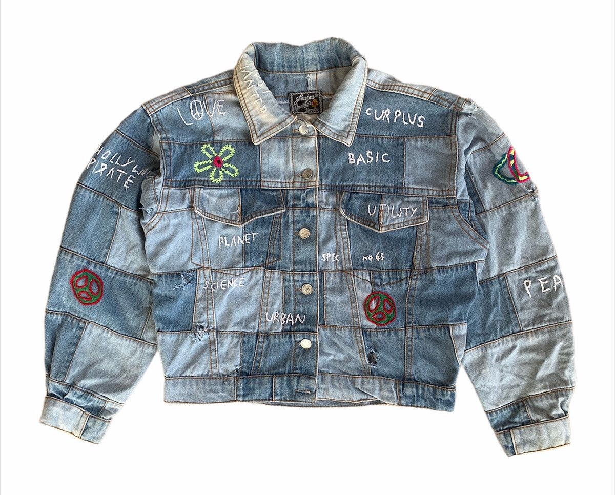 If Six Was Nine × Japanese Brand × Le Grande Bleu (L.G.B.) 🇯🇵 Vintage Patchwork Denim Trucker Jacket Size US M / EU 48-50 / 2 - 2 Thumbnail