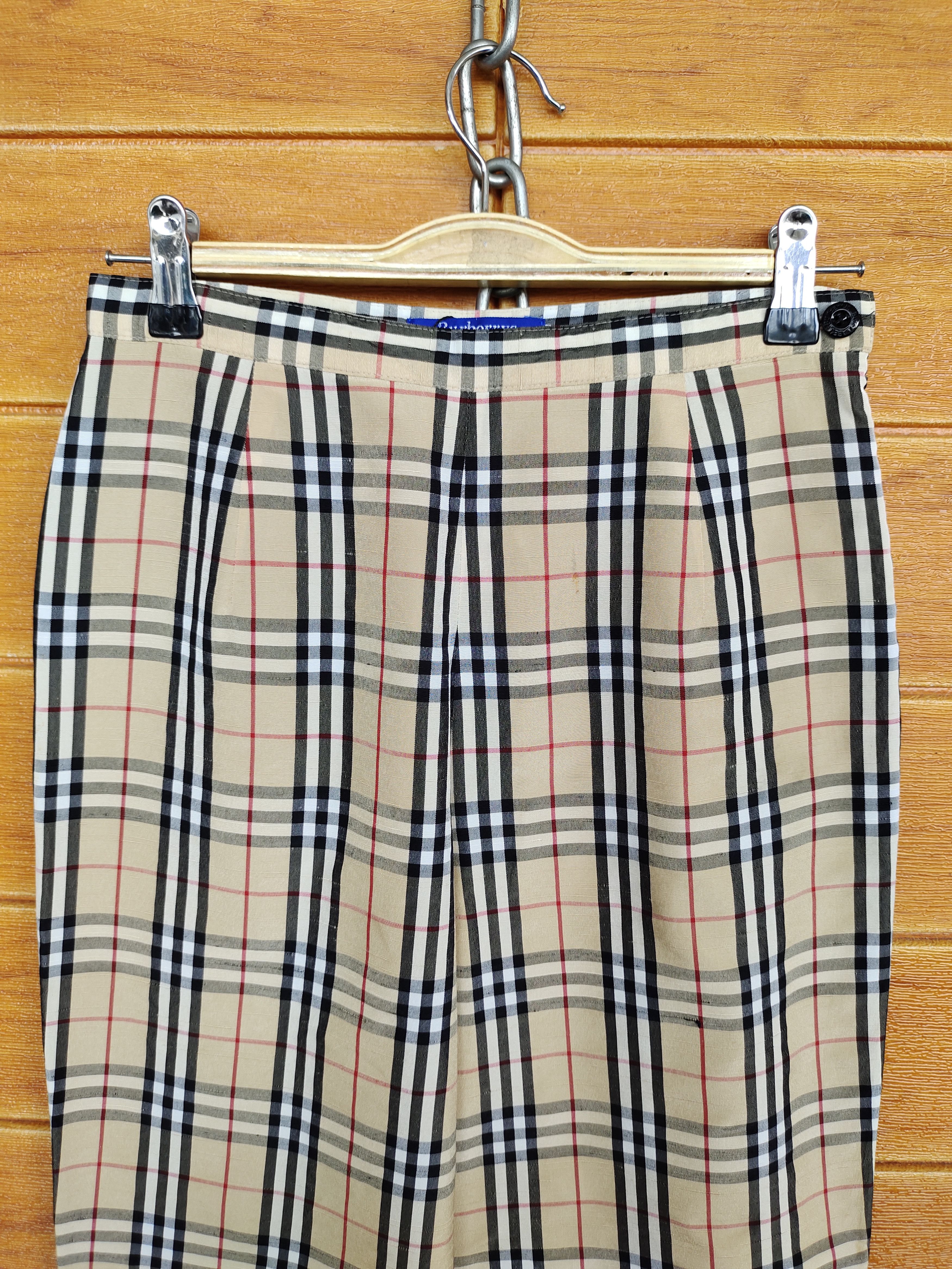 Burberry Vintage Classic BURBERRYS Blue Label Checkered Plaid Pants Size US 26 / EU 42 - 3 Thumbnail