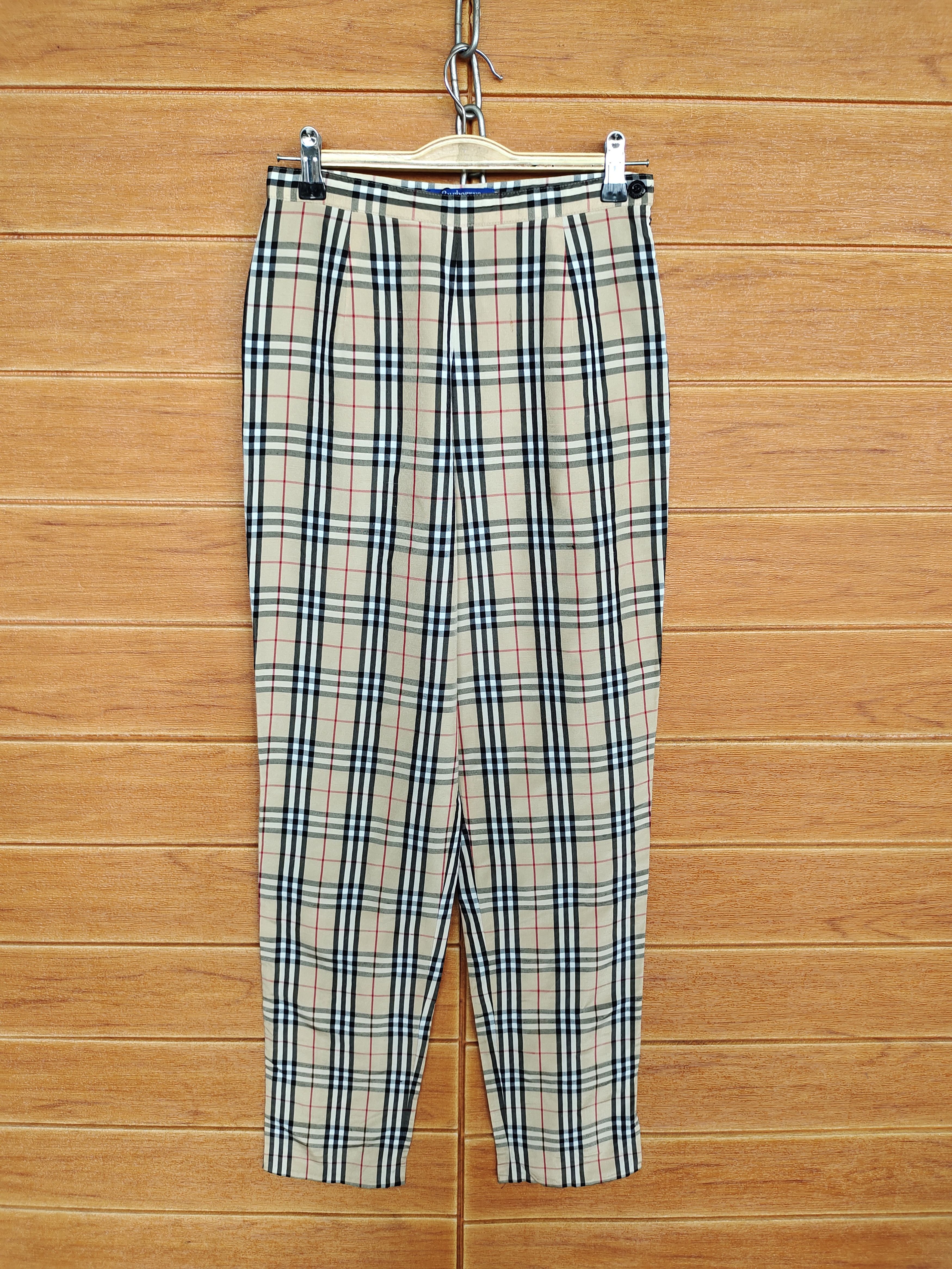 Burberry Vintage Classic BURBERRYS Blue Label Checkered Plaid Pants Size US 26 / EU 42 - 2 Thumbnail