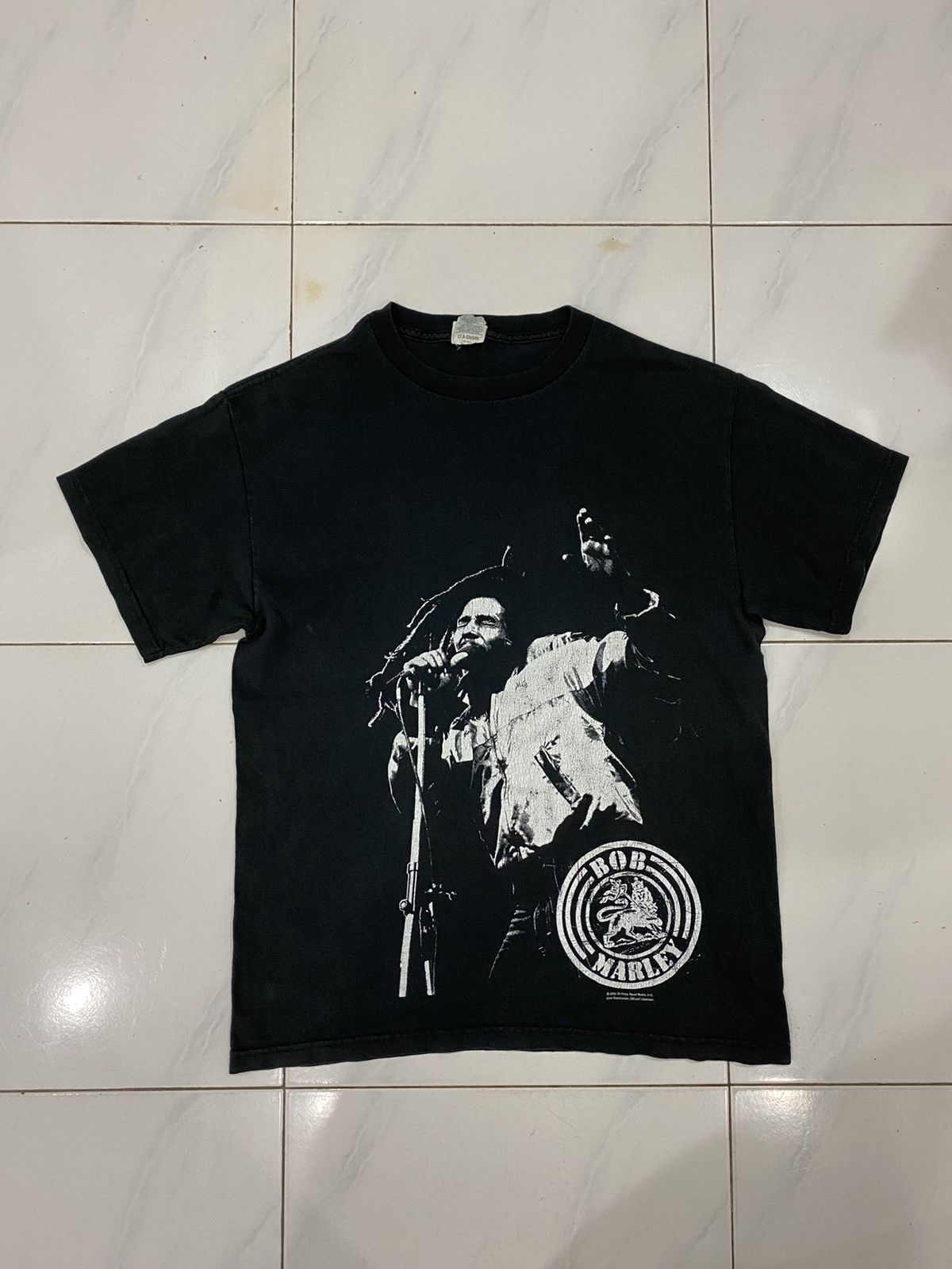 Classic 2008 Bob Marley Zion Rootswear Fade Black Tee