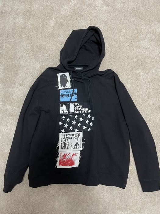 Raf Simons/ SS20 oversized hoodie with patches & pins