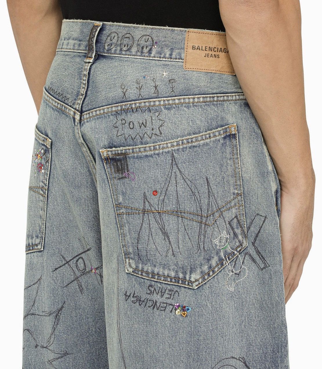Balenciaga Balenciaga Winter 22 Rhinestone baggy jeans | Grailed
