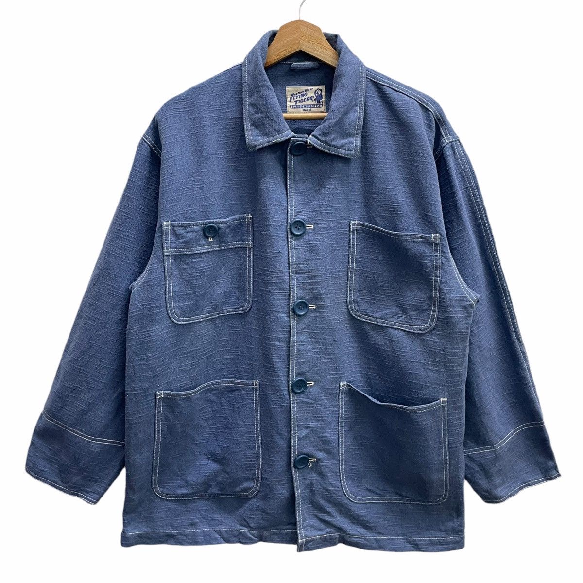 Vintage × Warehouse 💥70s FLYING TIGER BUTTON CHORE WORKER JACKET Size US L / EU 52-54 / 3 - 1 Thumbnail