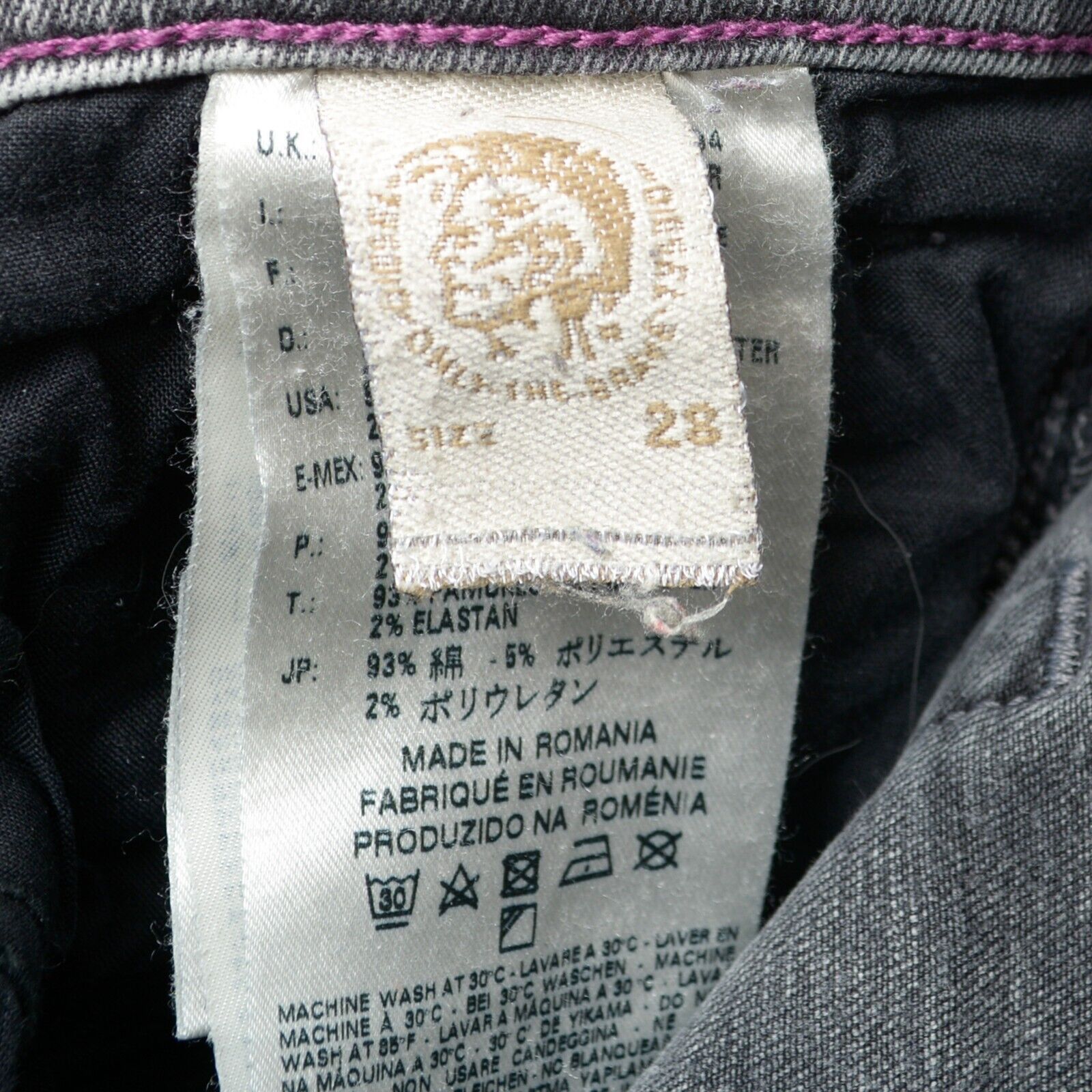 Diesel Skinzee Slim Skinny W28 L32 Jeans Regular Trousers Pants Zip Size 28" / US 6 / IT 42 - 6 Thumbnail