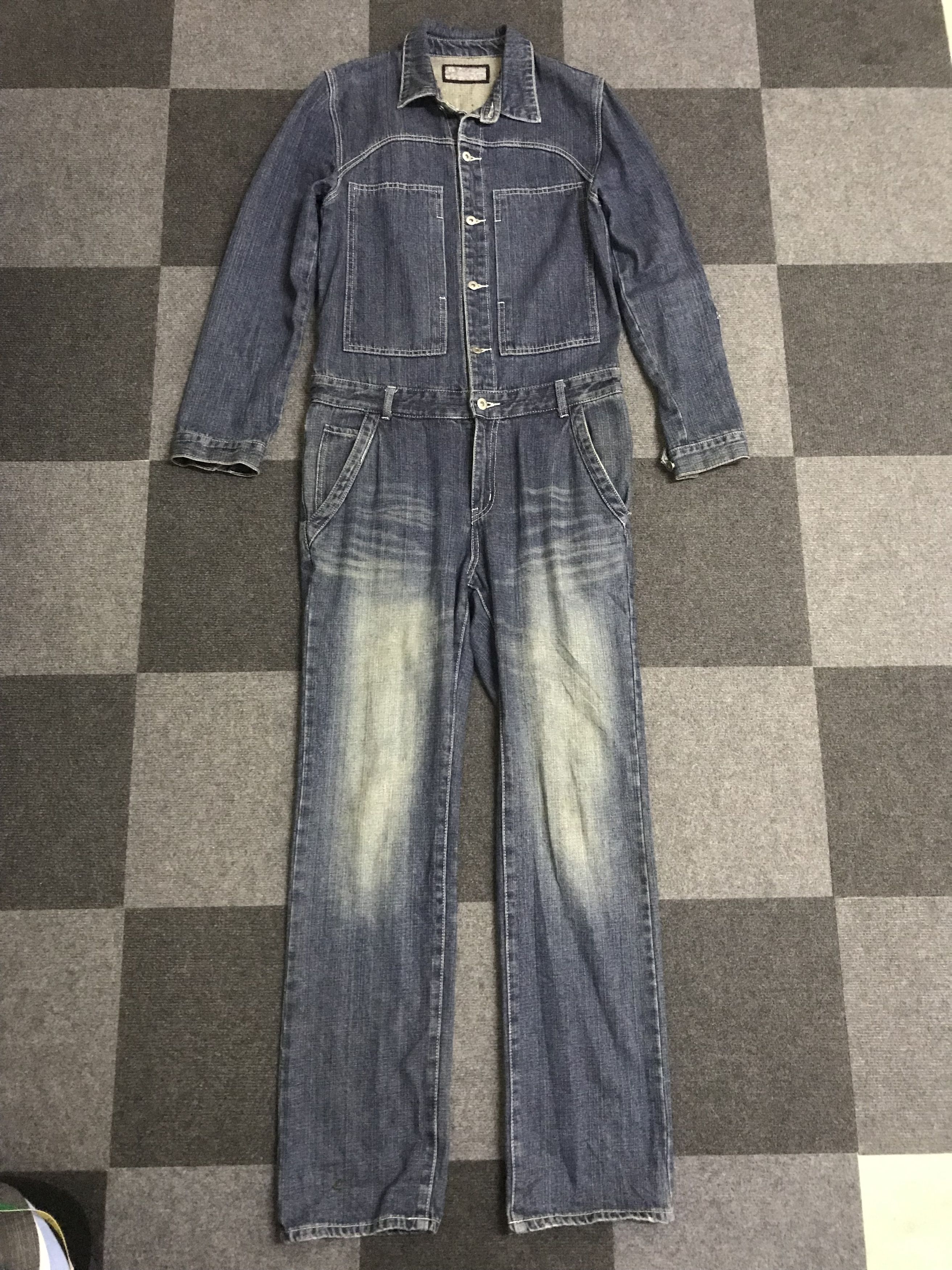 Japanese Brand CVA10 AKERICO SEXY STONES Punk Skull Denim Coverall Size US 35 - 2 Thumbnail