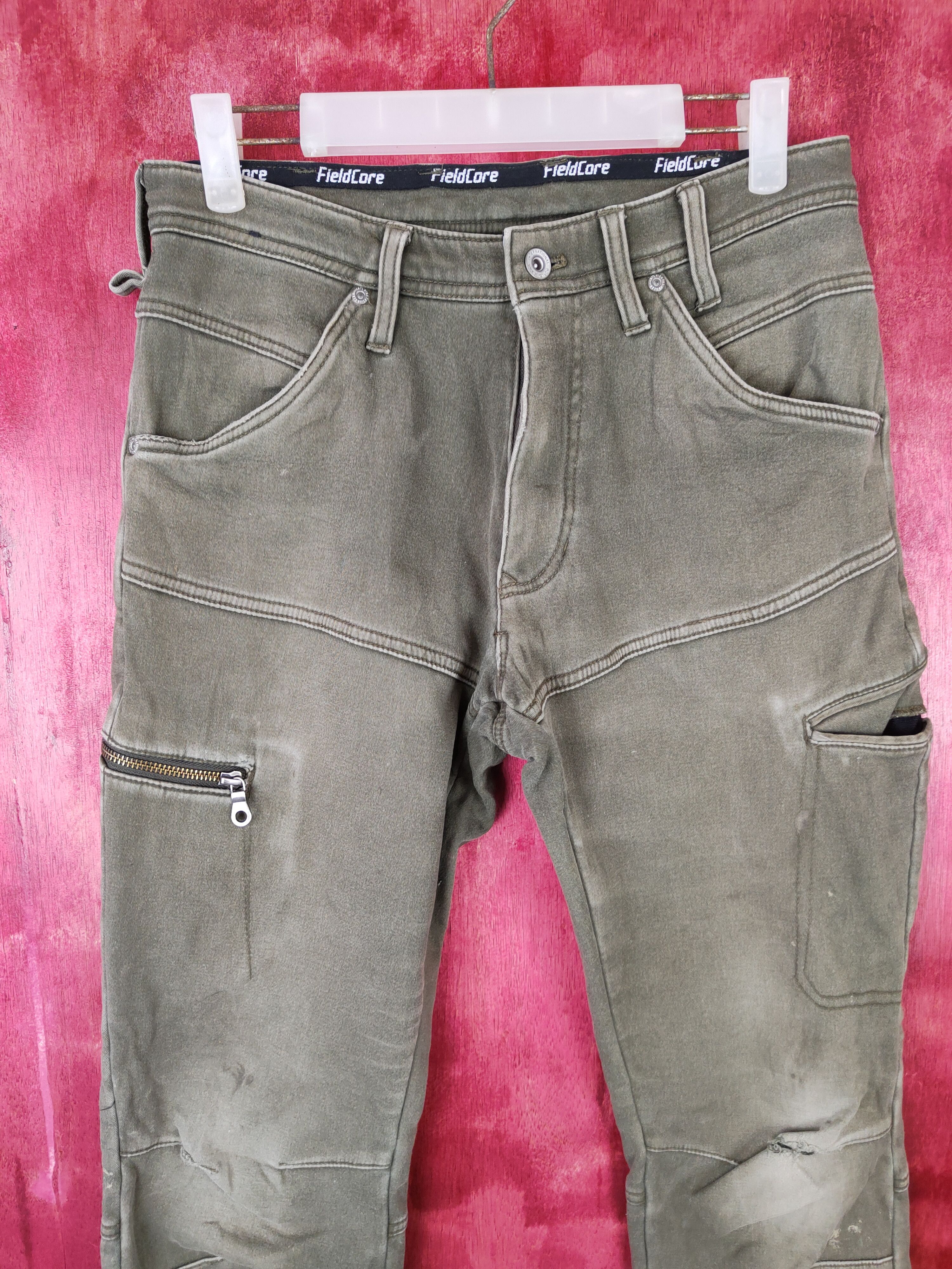 Japanese Brand FieldCore Dark Brown Multi Pocket Tactical Cargo Pants #S461 Size US 30 / EU 46 - 2 Thumbnail