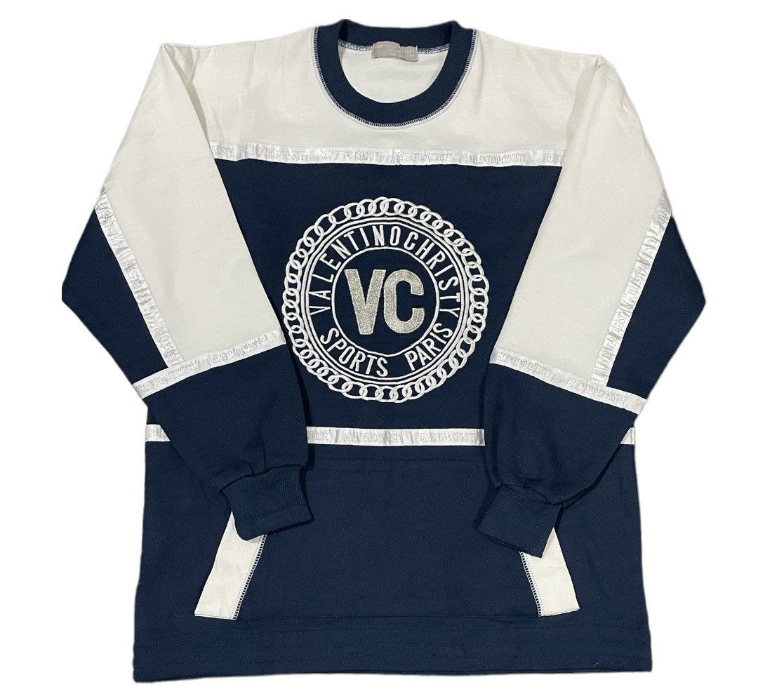Designer Valentino Christy Sports Paris Spellout Taped Jumper Size US M / EU 48-50 / 2 - 1 Thumbnail