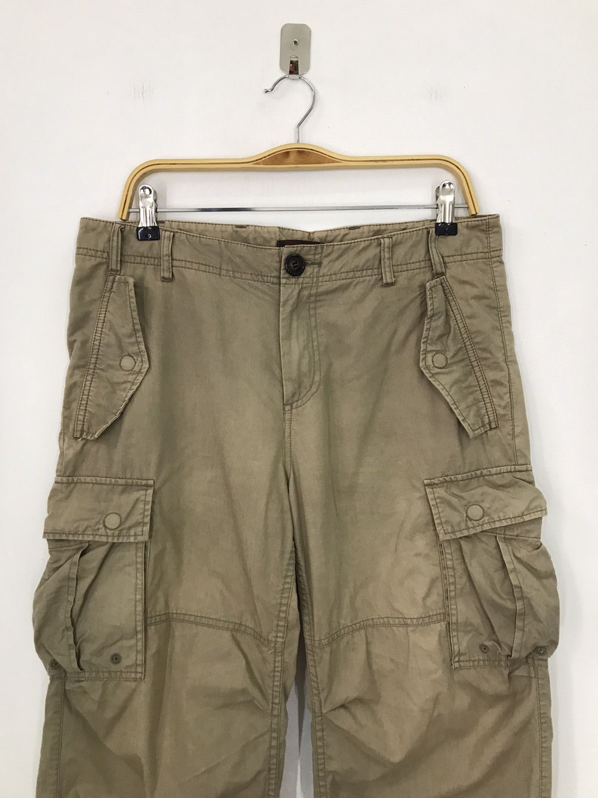 Japanese Brand 291295 Homme Japan Baggy Khaki faded Cargo pocket Pant Size US 35 - 2 Thumbnail