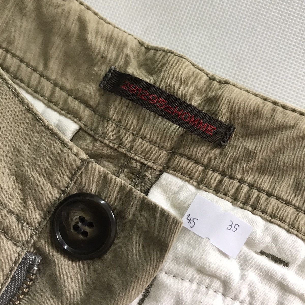 Japanese Brand 291295 Homme Japan Baggy Khaki faded Cargo pocket Pant Size US 35 - 14 Thumbnail