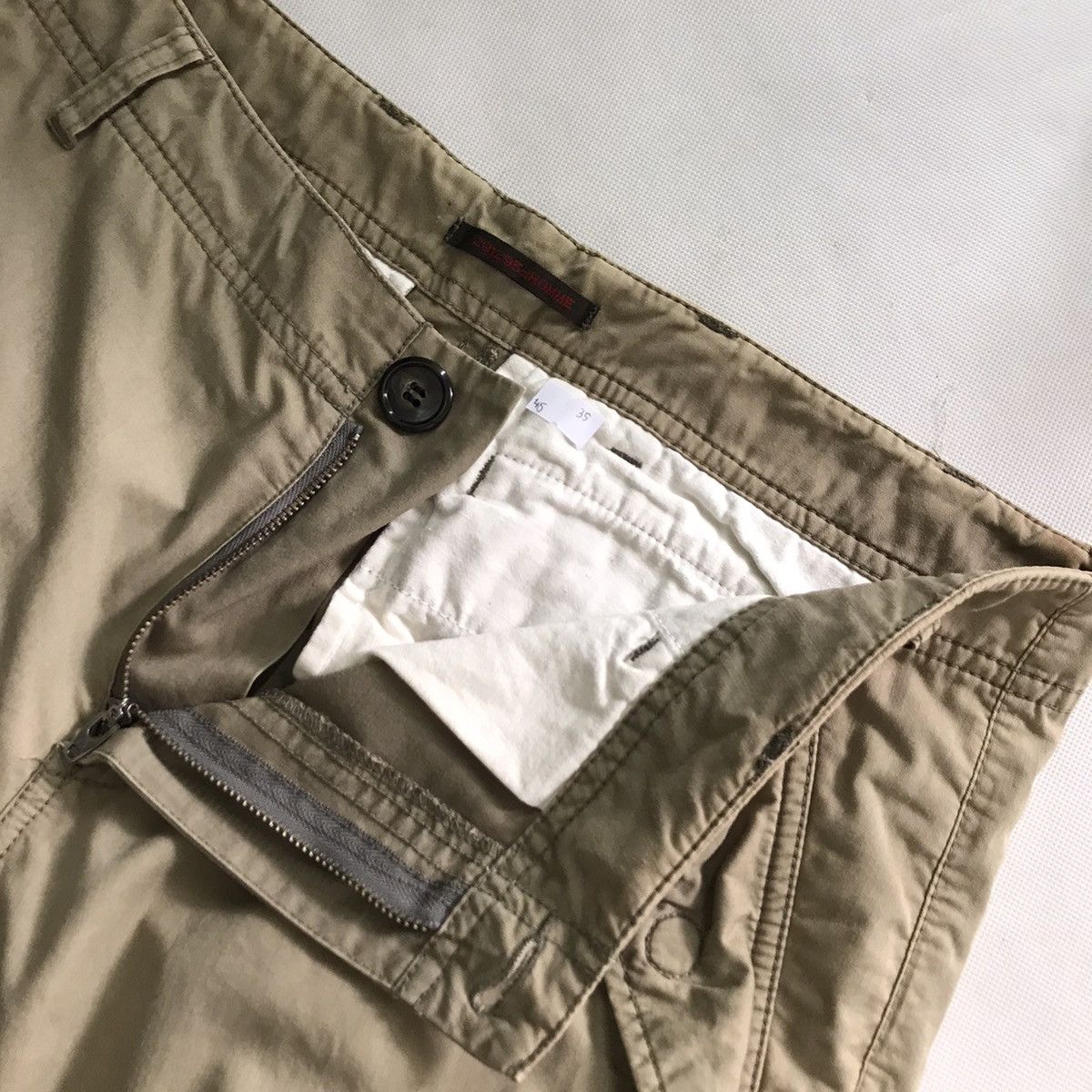 Japanese Brand 291295 Homme Japan Baggy Khaki faded Cargo pocket Pant Size US 35 - 13 Thumbnail