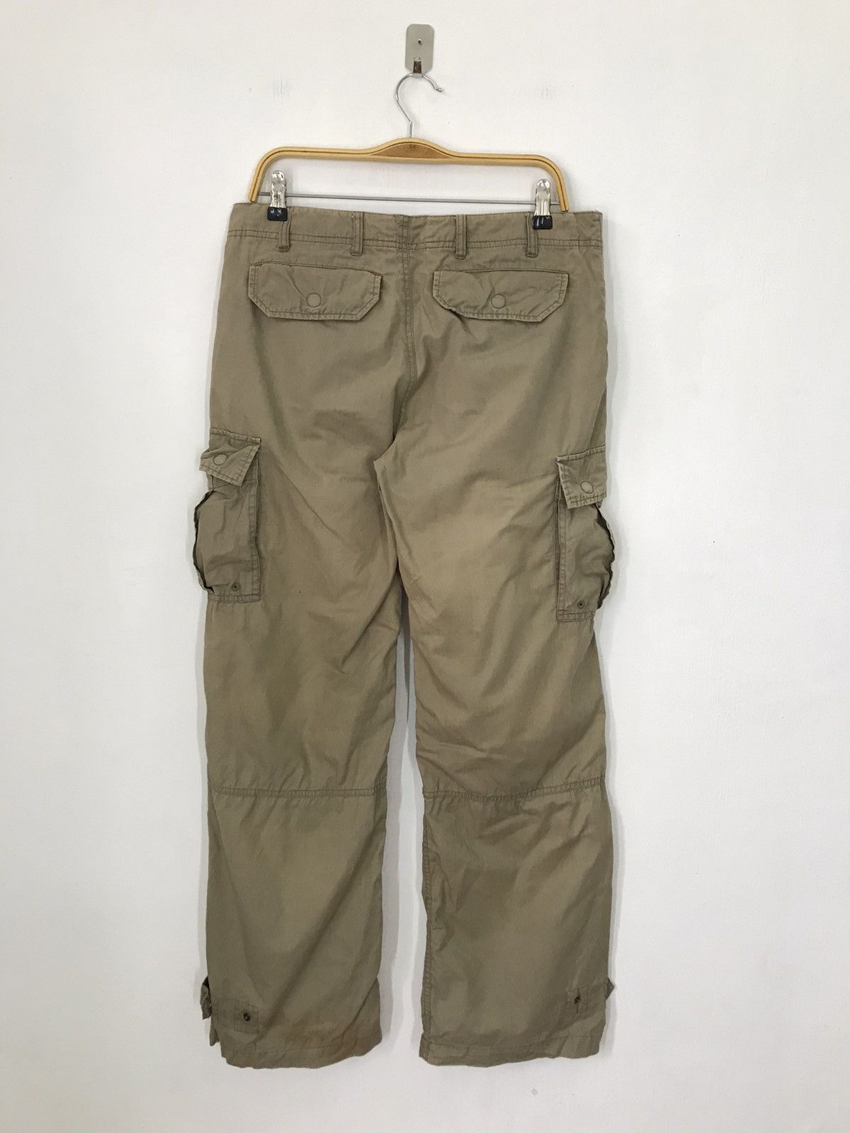 Japanese Brand 291295 Homme Japan Baggy Khaki faded Cargo pocket Pant Size US 35 - 6 Thumbnail