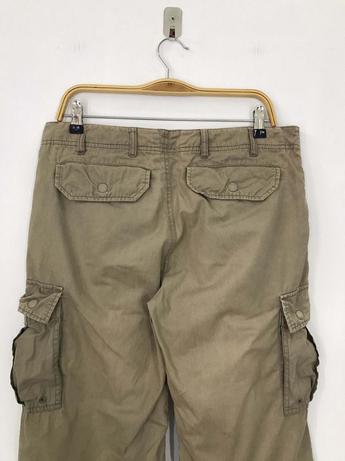 Japanese Brand 291295 Homme Japan Baggy Khaki faded Cargo pocket Pant Size US 35 - 7 Thumbnail
