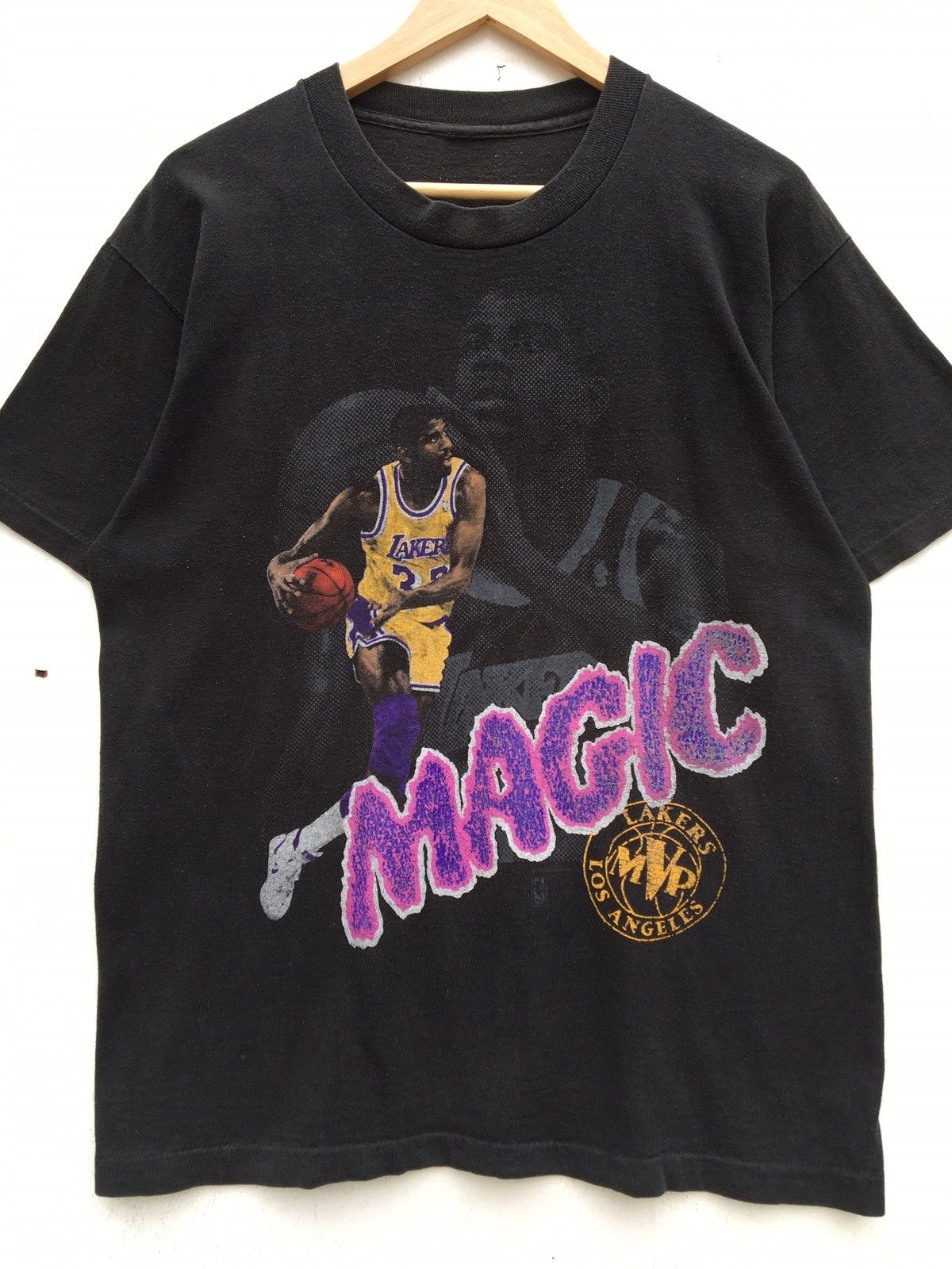 NBA Vintage 90s Los Angeles LAKERS Magic Johnson T-Shirt Size US M / EU 48-50 / 2 - 5 Thumbnail