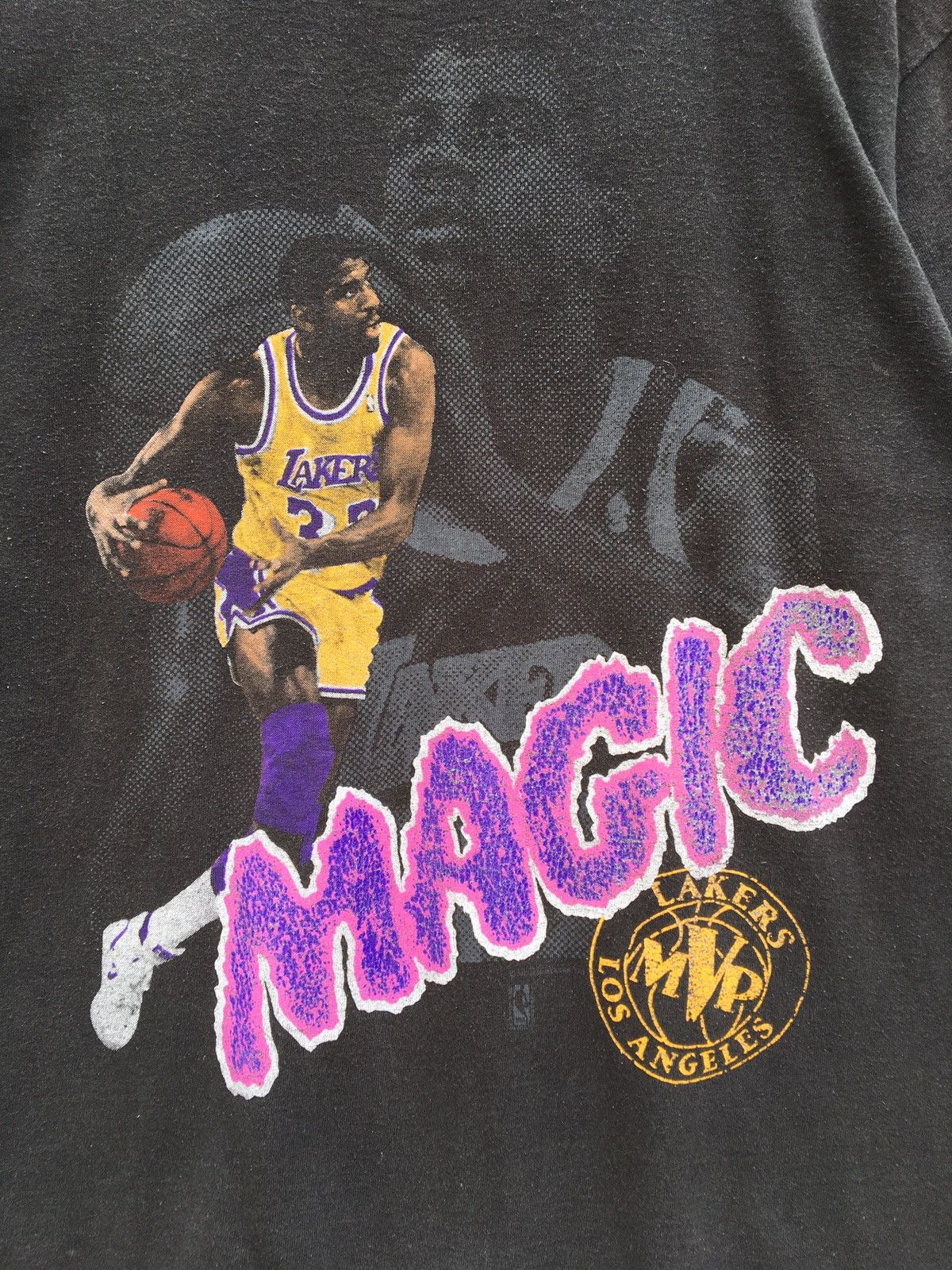 NBA Vintage 90s Los Angeles LAKERS Magic Johnson T-Shirt Size US M / EU 48-50 / 2 - 6 Thumbnail