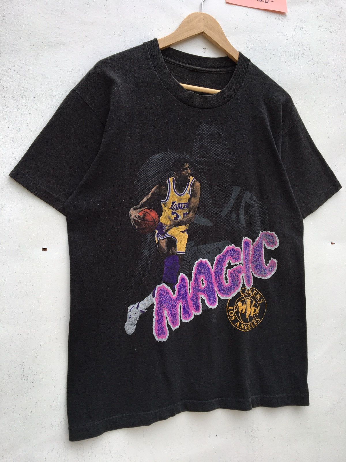 NBA Vintage 90s Los Angeles LAKERS Magic Johnson T-Shirt Size US M / EU 48-50 / 2 - 3 Thumbnail