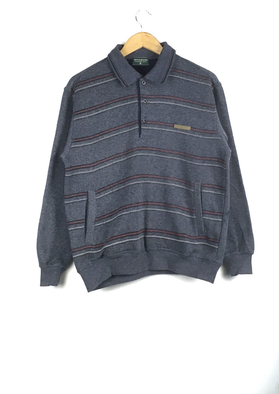 Vintage Vintage Men’s Club Jeans Collar Stripes Sweatshirt Size US M / EU 48-50 / 2 - 1 Thumbnail