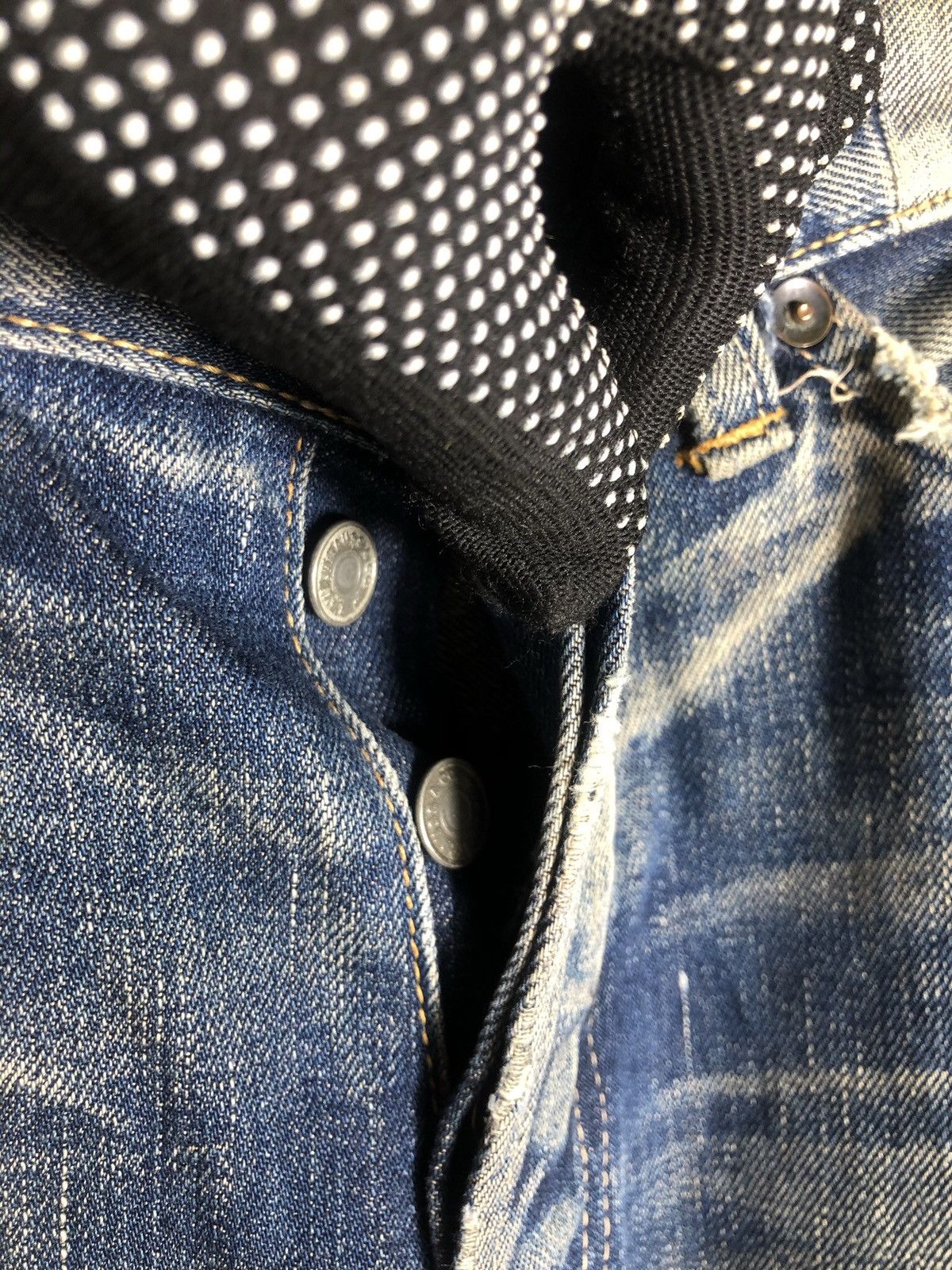 Japanese Brand × Levi's Vintage Clothing Levis Big E Lot 66501 distressed Denime Size US 32 / EU 48 - 9 Thumbnail