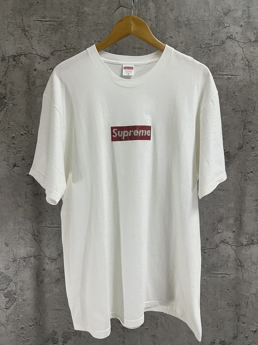 Supreme Supreme Swarovski Box Logo White Tee | Grailed