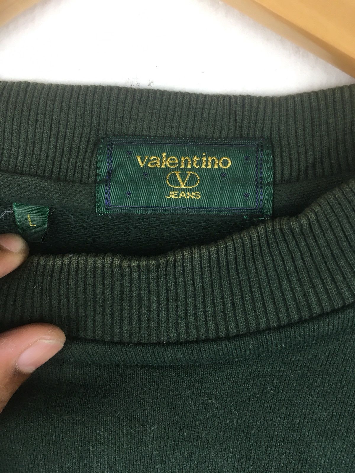 Valentino × Vintage Valentino jeans embroidered sweatshirt armpit 22x27 Size US L / EU 52-54 / 3 - 4 Thumbnail