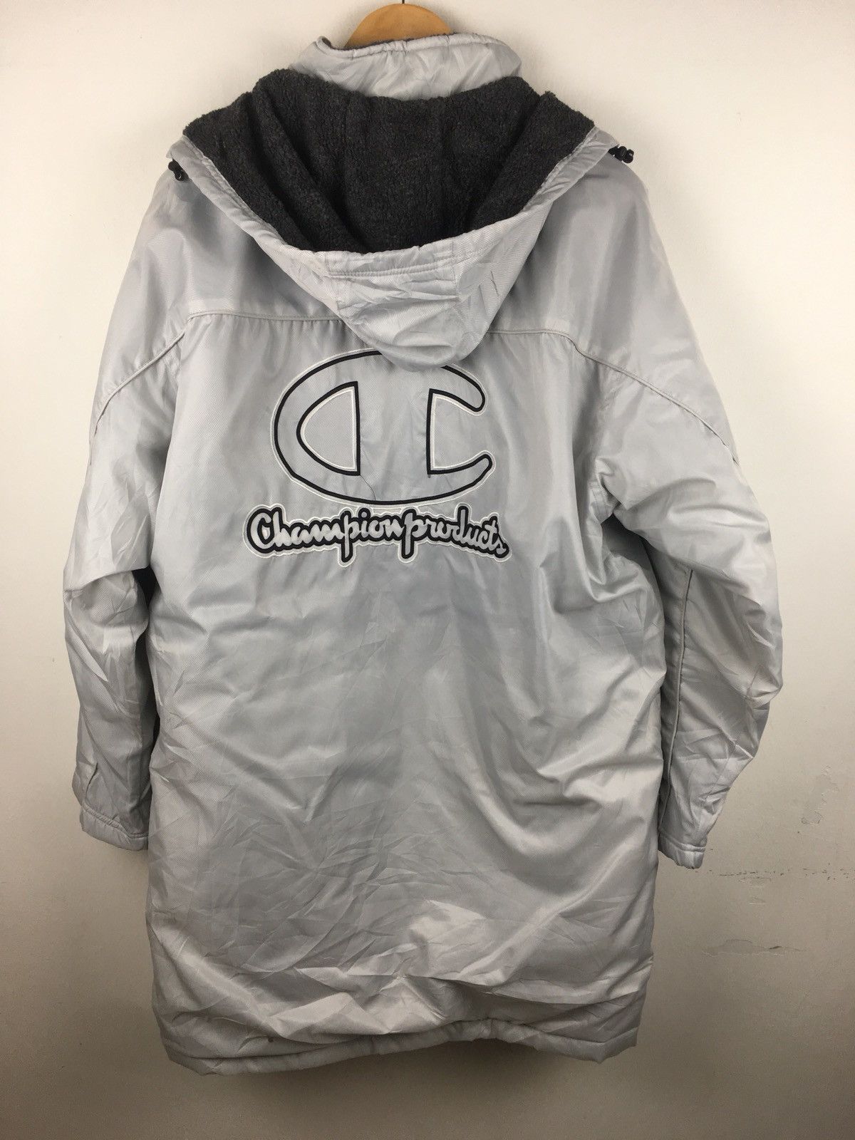 Champion × Vintage Champion Big logo Embroidered long jacket Armpit 26x36 Size US XL / EU 56 / 4 - 1 Thumbnail