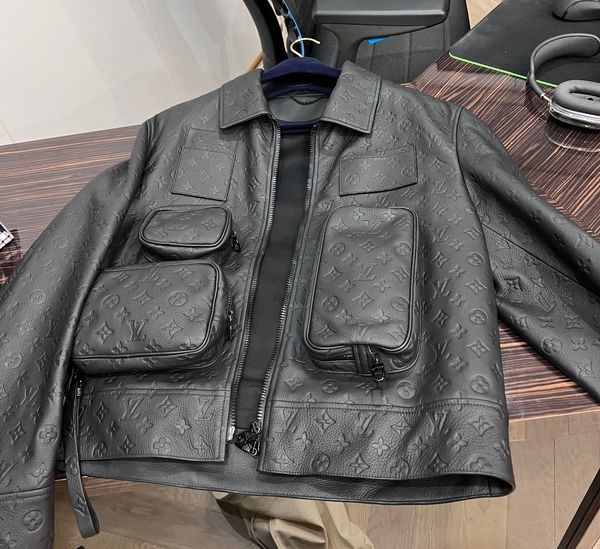 Louis Vuitton Shearling Embossed Monogram Jacket BLACK. Size 48