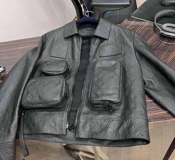 Louis Vuitton Black Monogram Leather Utility Jacket