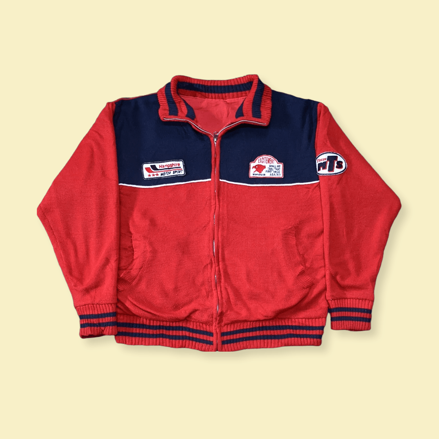 Vintage Lock Haven Racing Motor Oil Reversible Sweater