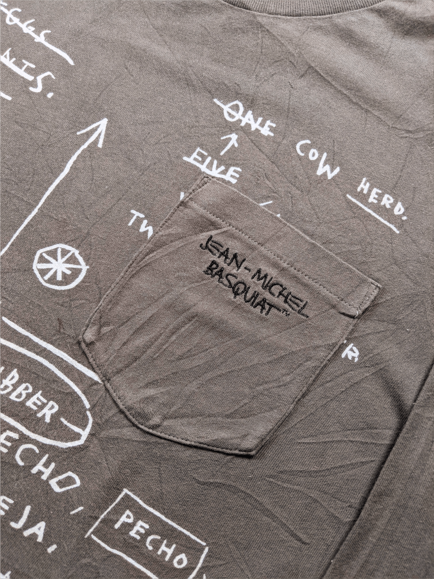 Jean-Michel Basquiat × Vintage Jean Michel Basquiat Artwork Pocket Long Sleeve T shirt Size US L / EU 52-54 / 3 - 3 Thumbnail