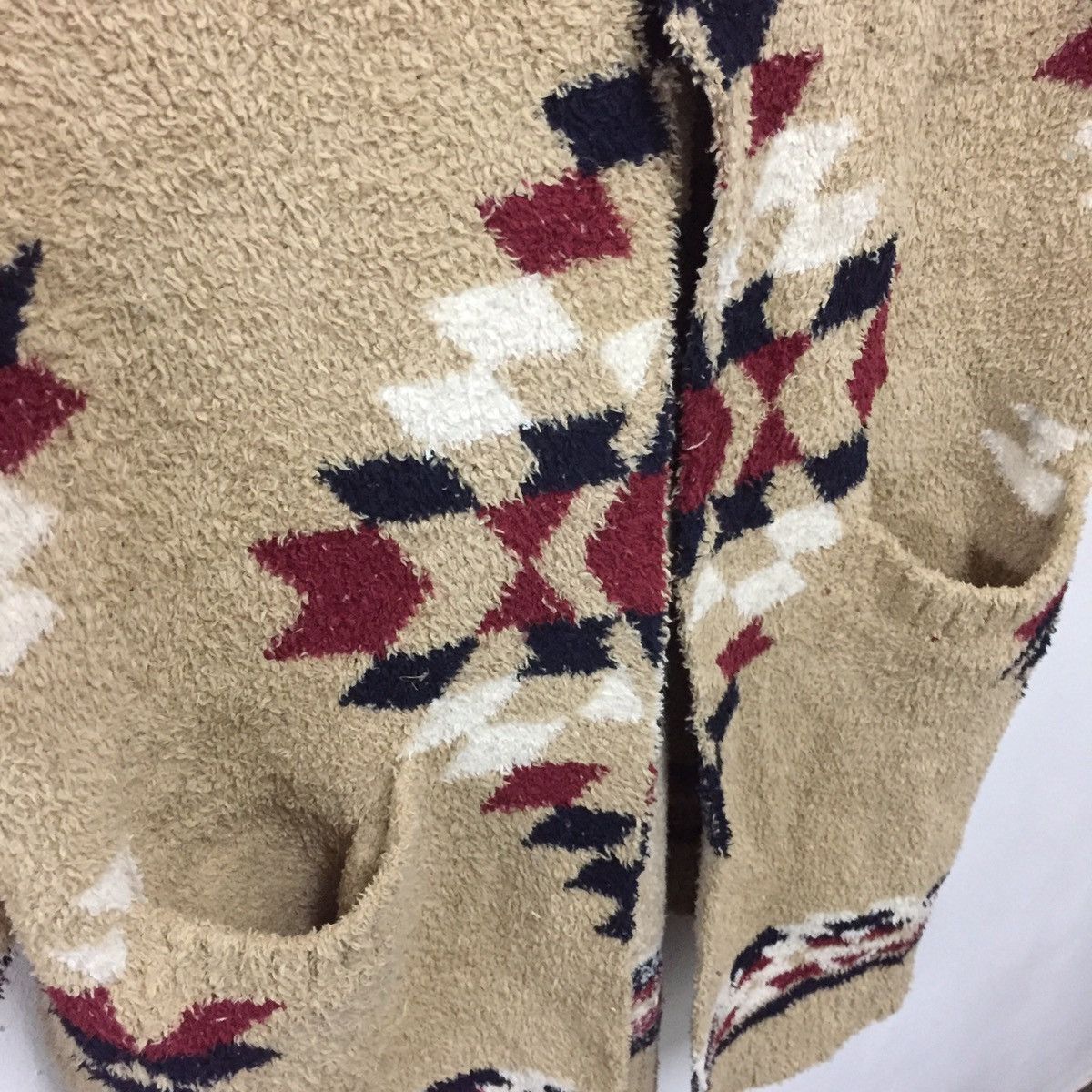 Aran Isles Knitwear Blue Standard Single Button Navajo Knit Cardigan Hoodies Size US XL / EU 56 / 4 - 5 Thumbnail