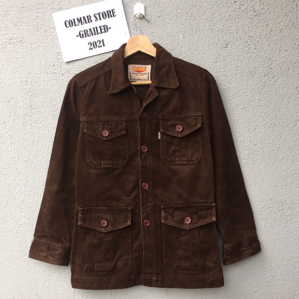 Big John Vintage BIG JOHN Tactical Pocket Denim Jacket Size US S / EU 44-46 / 1 - 1 Thumbnail