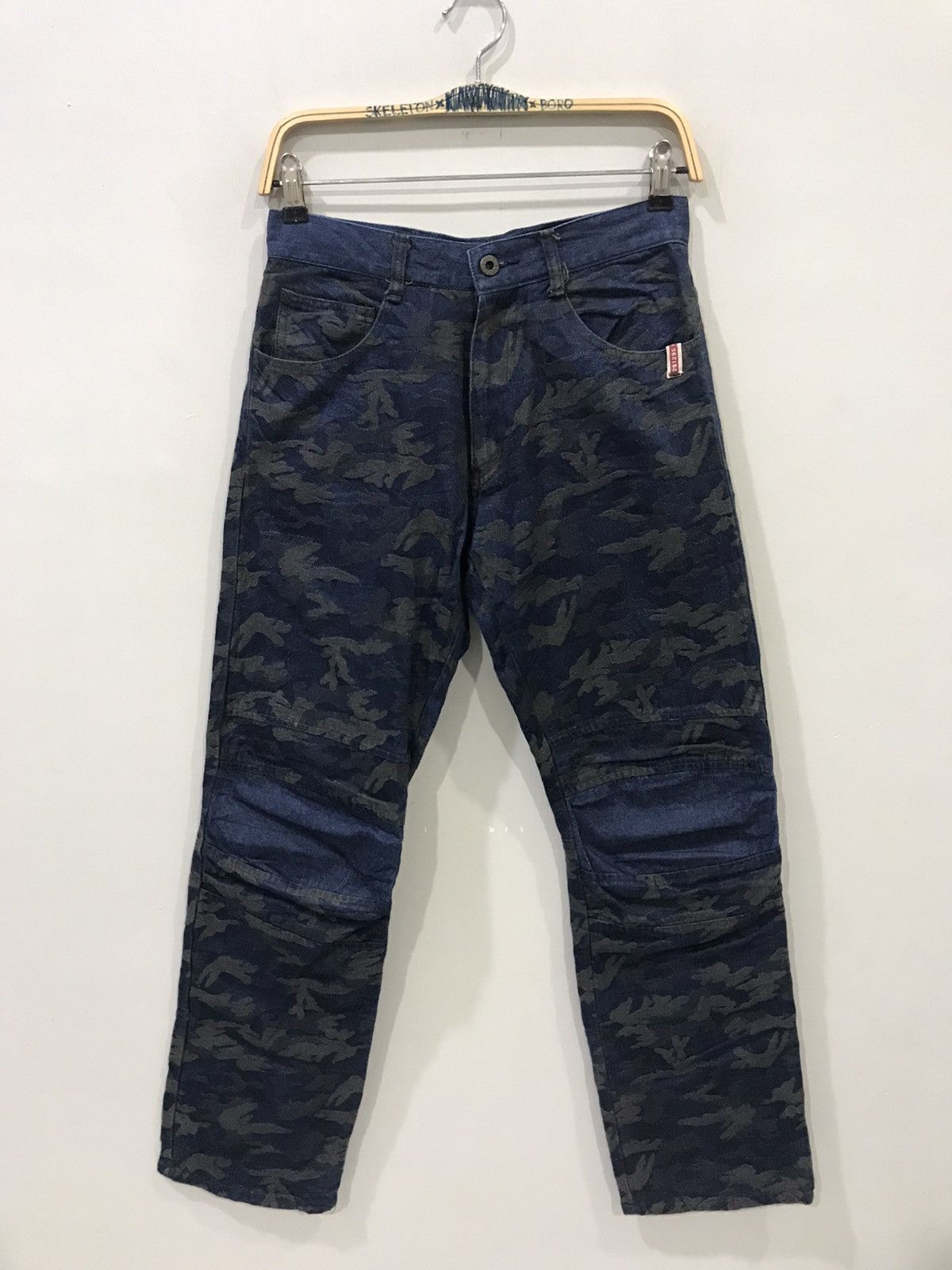 291295 Japan Rare Designer Camo Knee Pad Soft Denim