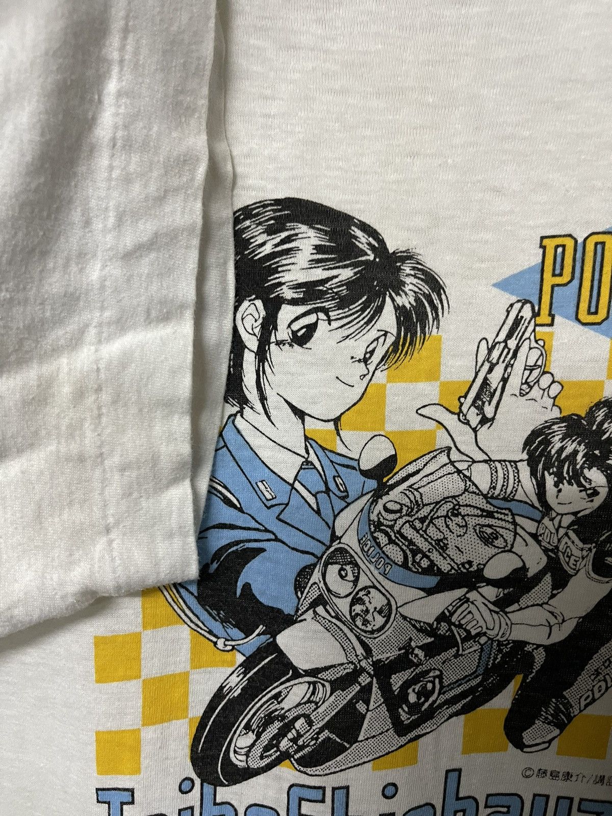 Anime × Cartoon Network × Vintage Vintage Anime Japanese Taiho Shichalazo GSX R750 Police Tee Size US L / EU 52-54 / 3 - 6 Thumbnail