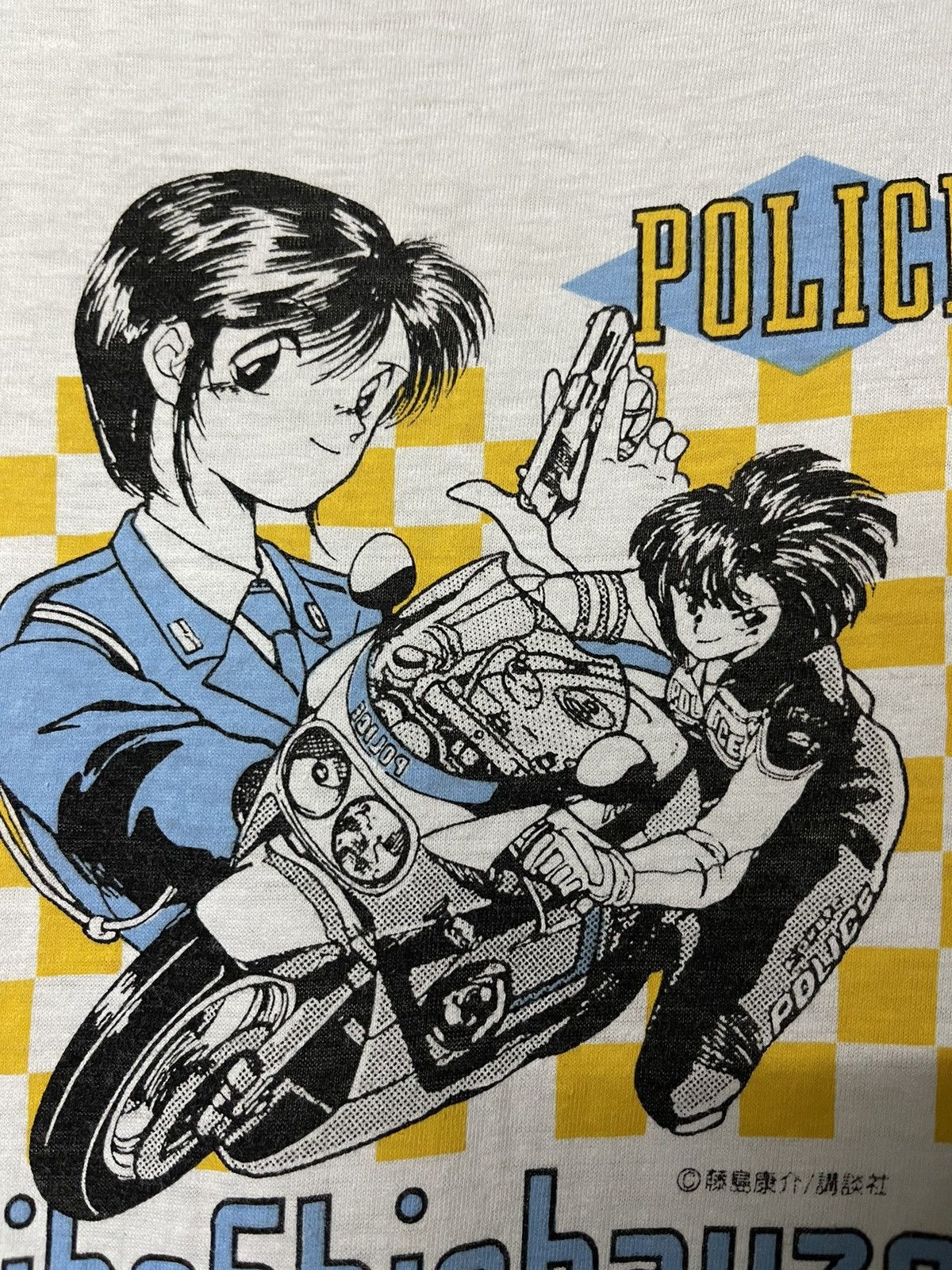 Anime × Cartoon Network × Vintage Vintage Anime Japanese Taiho Shichalazo GSX R750 Police Tee Size US L / EU 52-54 / 3 - 4 Thumbnail