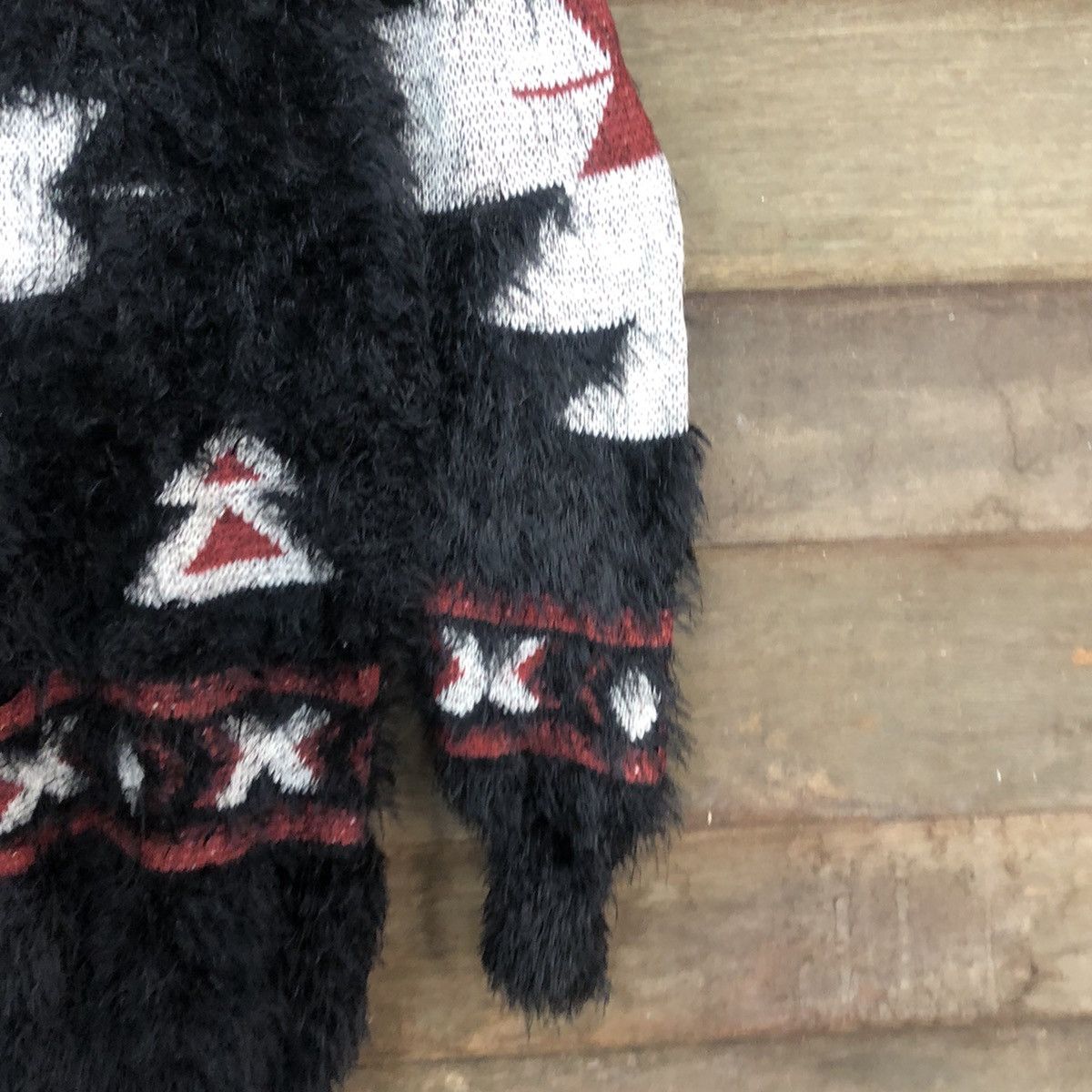 Homespun Knitwear DLL Gorge Navajo Black Mohair Shag Shaggy Knitwear #c1107 Size M / US 6-8 / IT 42-44 - 4 Thumbnail