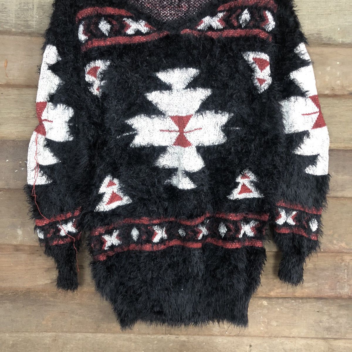 Homespun Knitwear DLL Gorge Navajo Black Mohair Shag Shaggy Knitwear #c1107 Size M / US 6-8 / IT 42-44 - 8 Thumbnail