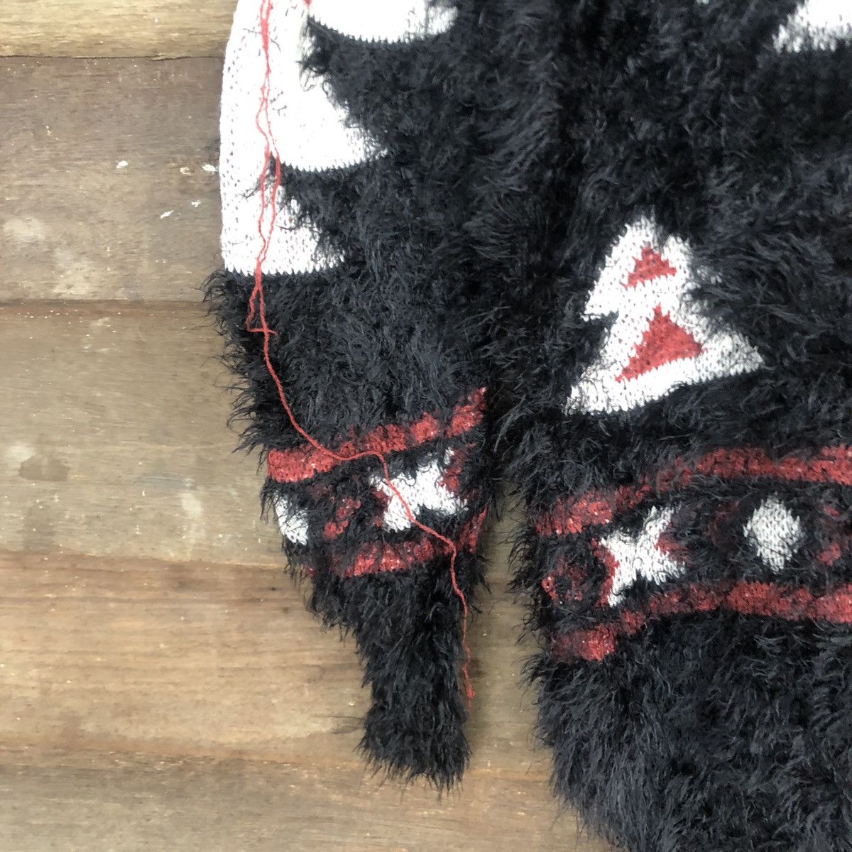 Homespun Knitwear DLL Gorge Navajo Black Mohair Shag Shaggy Knitwear #c1107 Size M / US 6-8 / IT 42-44 - 6 Thumbnail