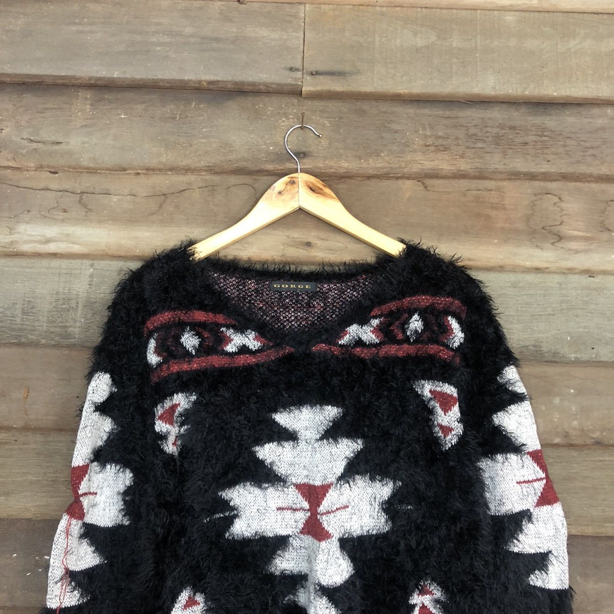 Homespun Knitwear DLL Gorge Navajo Black Mohair Shag Shaggy Knitwear #c1107 Size M / US 6-8 / IT 42-44 - 9 Thumbnail