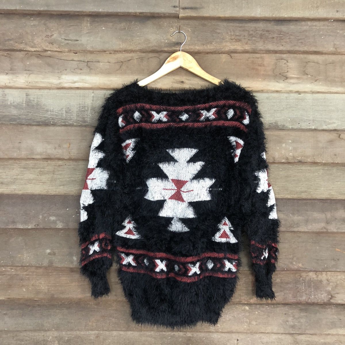 Homespun Knitwear DLL Gorge Navajo Black Mohair Shag Shaggy Knitwear #c1107 Size M / US 6-8 / IT 42-44 - 11 Thumbnail