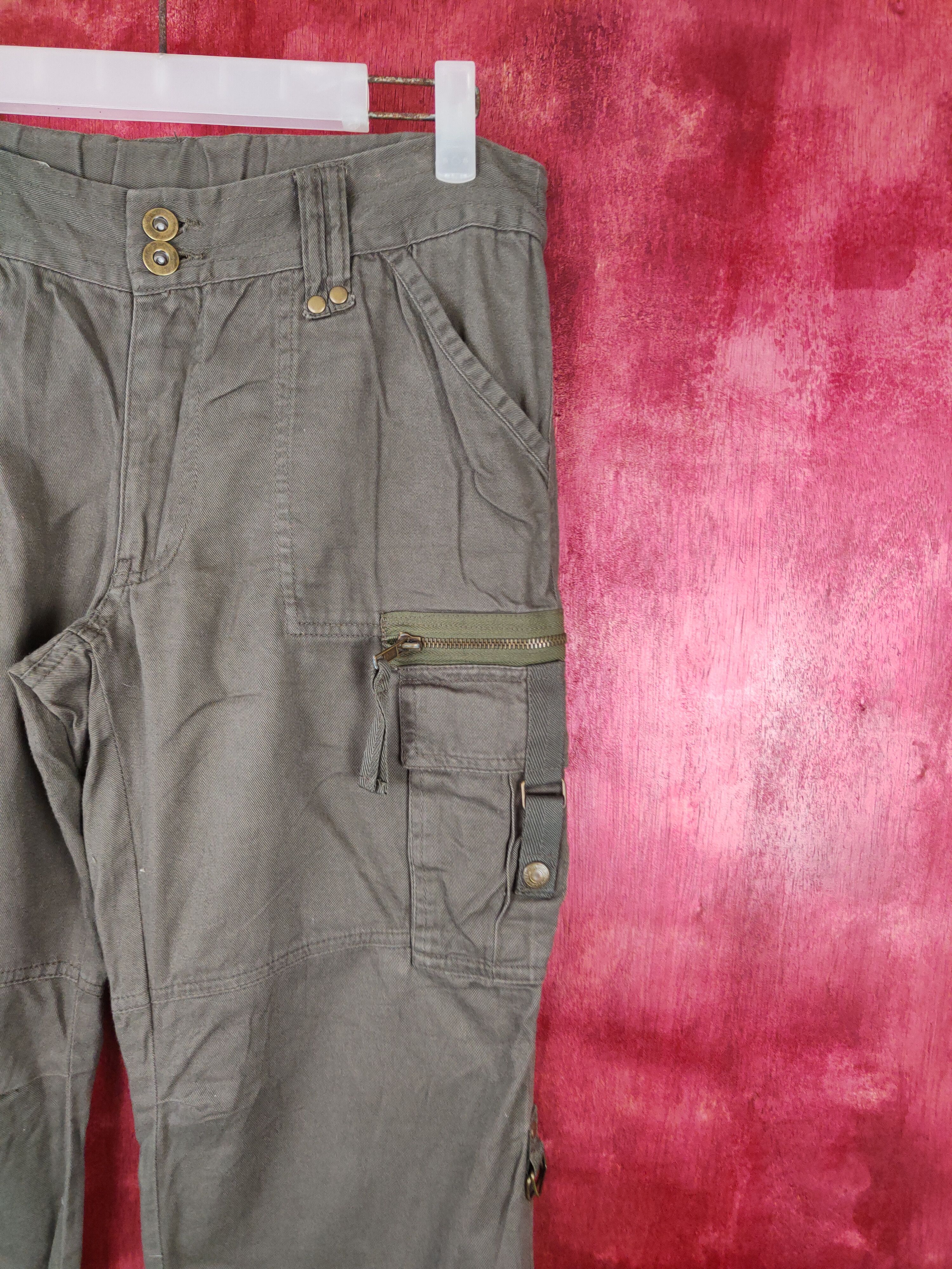 Japanese Brand × Vintage Japan Dark Green Multi Pocket Tactical Cargo Pants #S465 Size US 30 / EU 46 - 5 Thumbnail