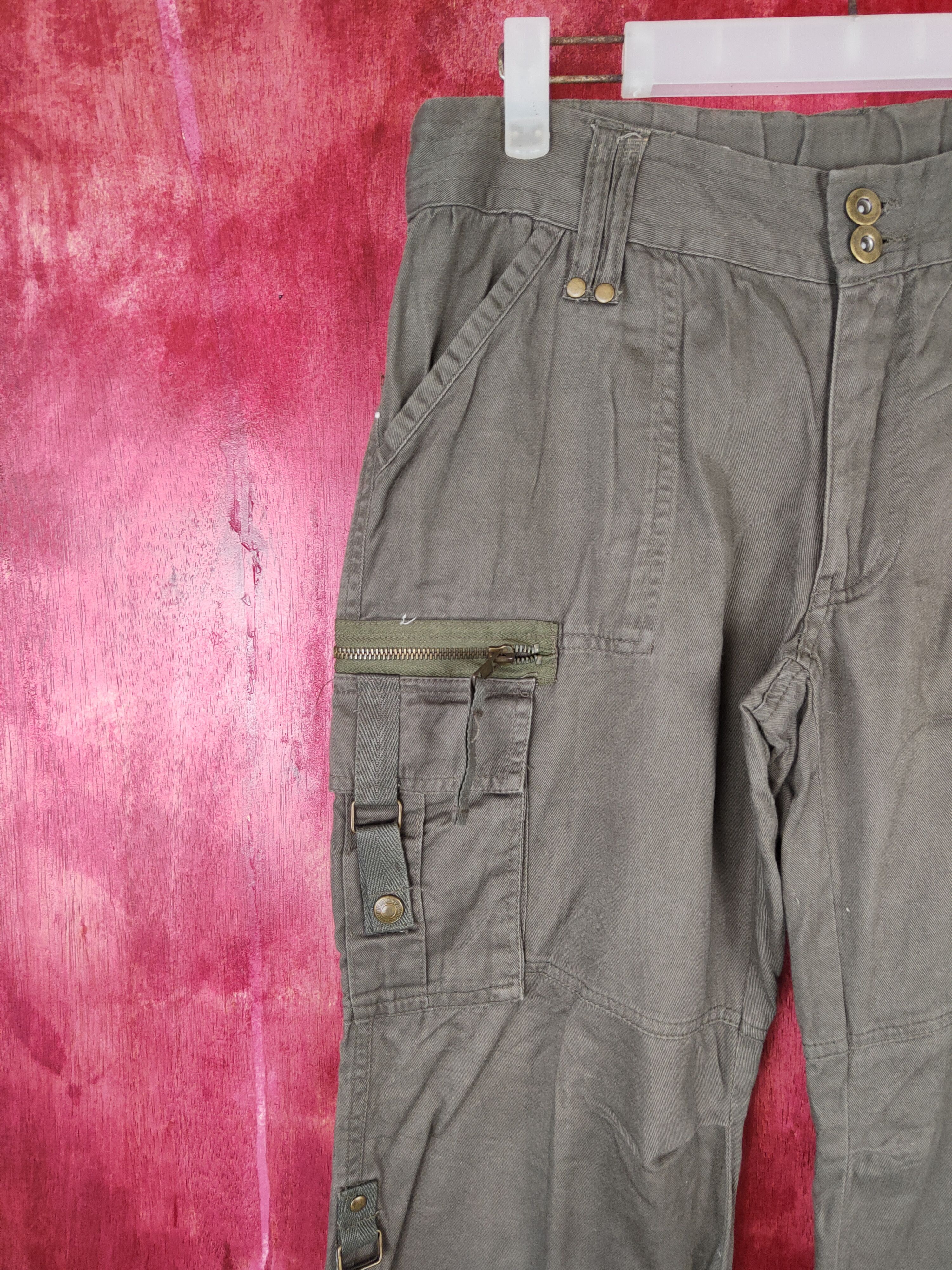 Japanese Brand × Vintage Japan Dark Green Multi Pocket Tactical Cargo Pants #S465 Size US 30 / EU 46 - 3 Thumbnail